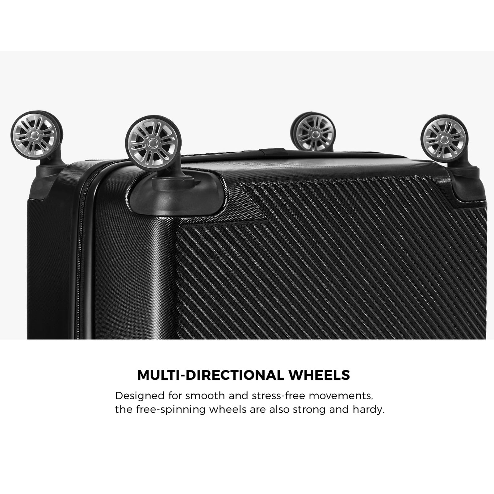 Mazam 2PCS Luggage Suitcase Trolley Set Travel TSA Lock Carry On Hard Case Black - Sunyee