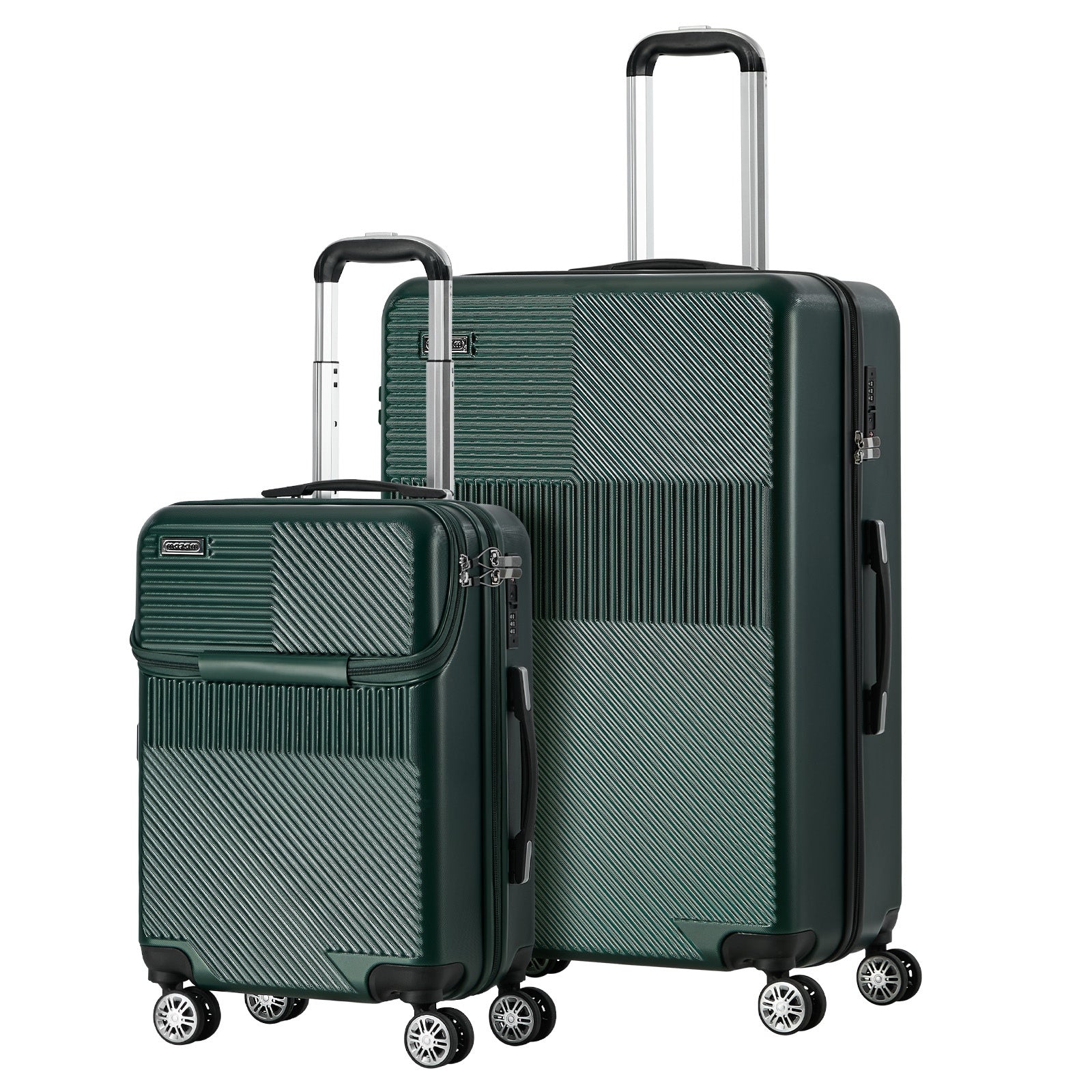 Mazam 2PCS Luggage Suitcase Trolley Set Travel TSA Lock Carry On Hard Case Green - Sunyee