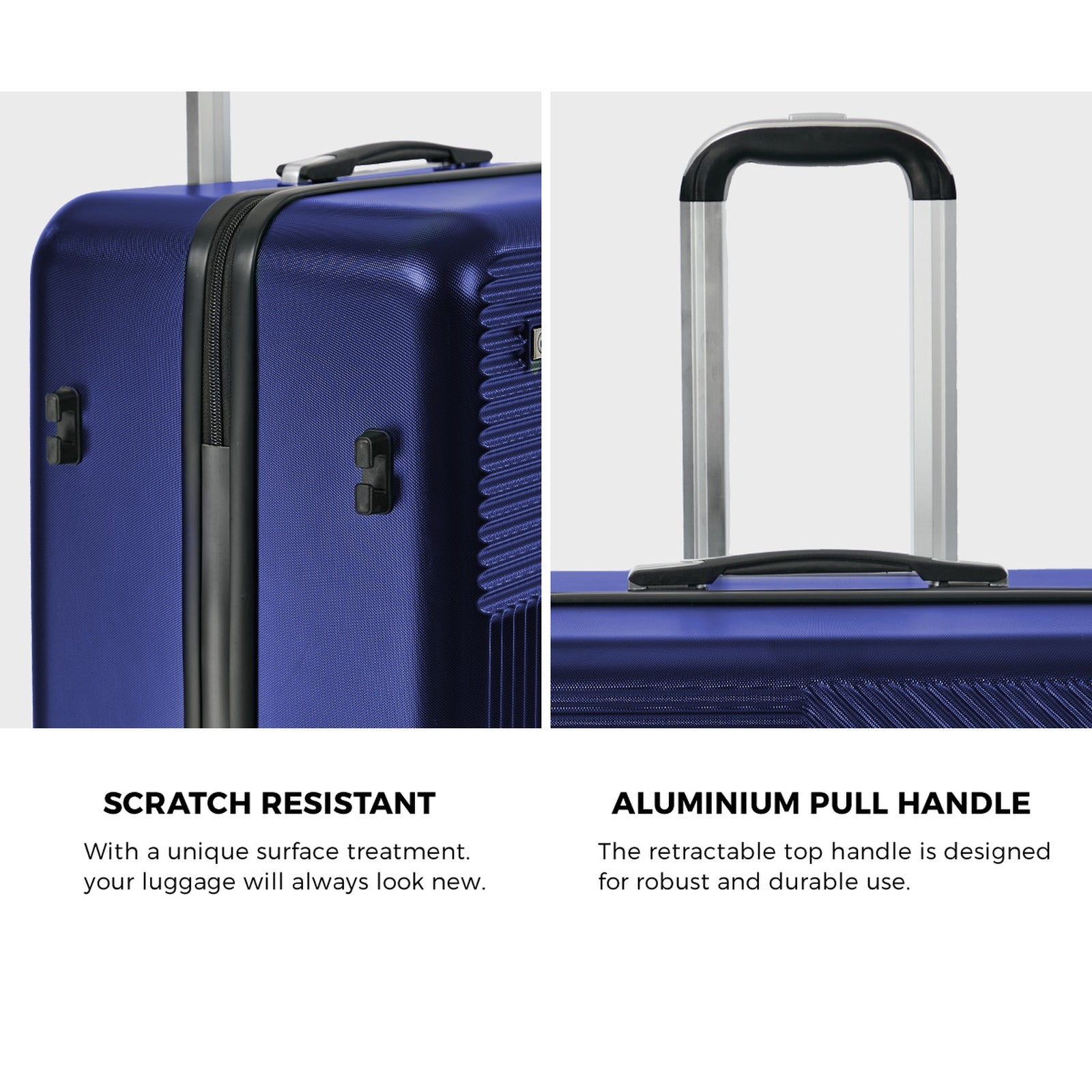 Mazam 2PCS Luggage Suitcase Trolley Set Travel TSA Lock Carry On Hard Case Navy - Sunyee