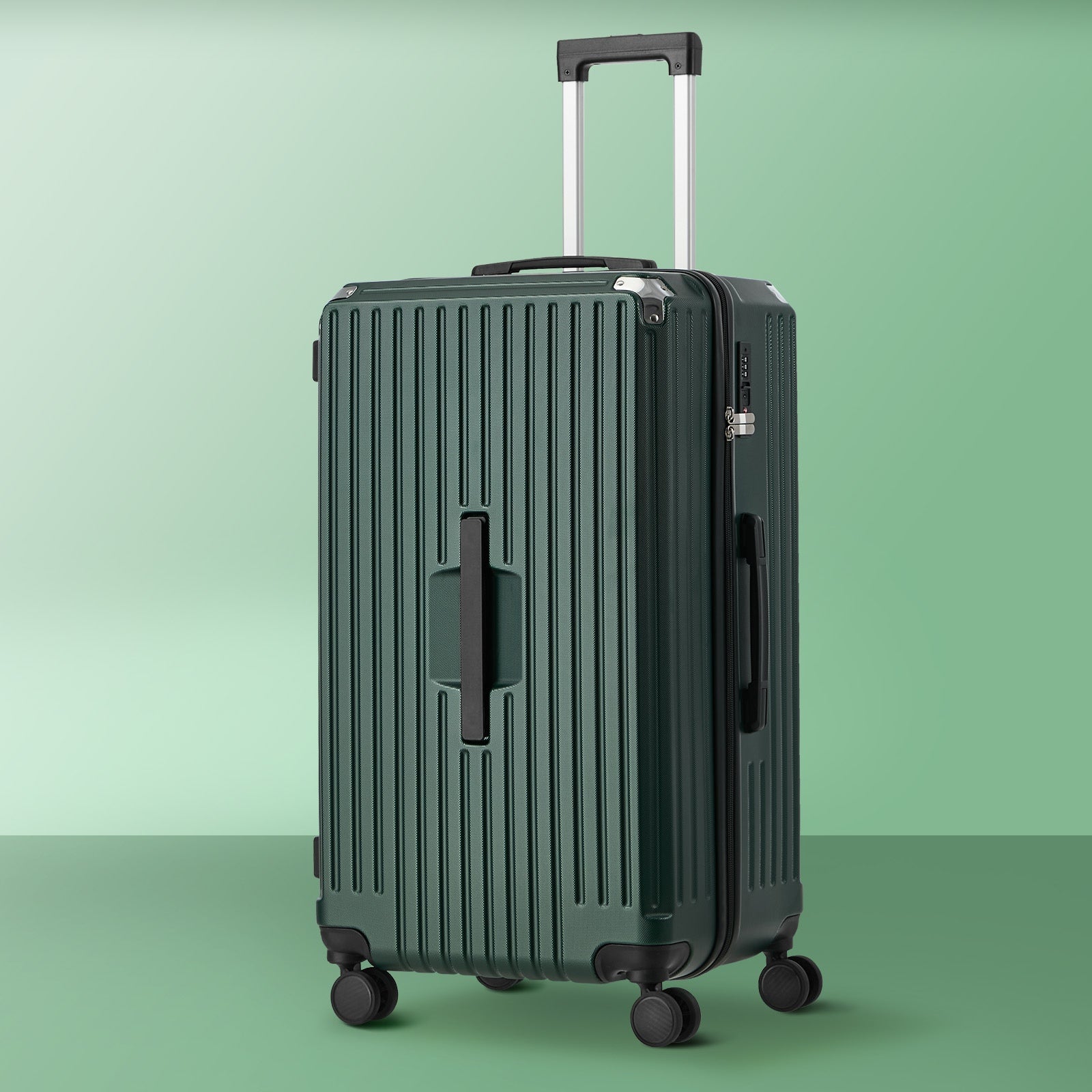Mazam 28" Luggage Suitcase Travel TSA Lock Hard Shell Case with Cup Holder Green - Sunyee