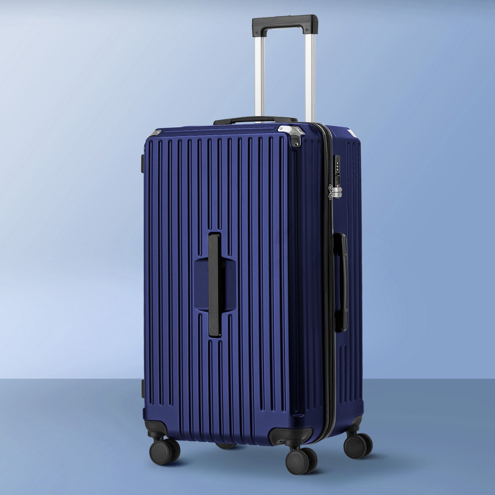 Mazam 28" Luggage Suitcase Travel TSA Lock Hard Shell Case with Cup Holder Navy - Sunyee