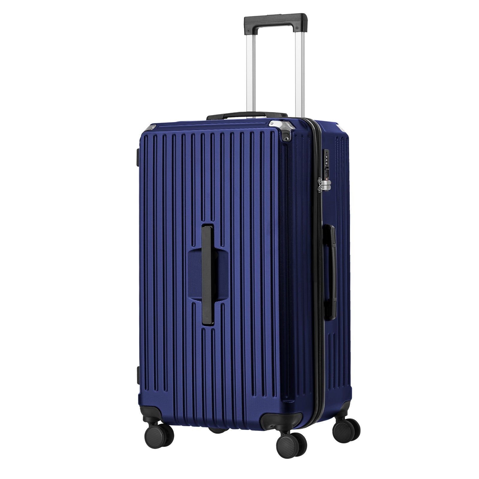 Mazam 32" Luggage Suitcase Travel TSA Lock Hard Shell Case with Cup Holder Navy - Sunyee