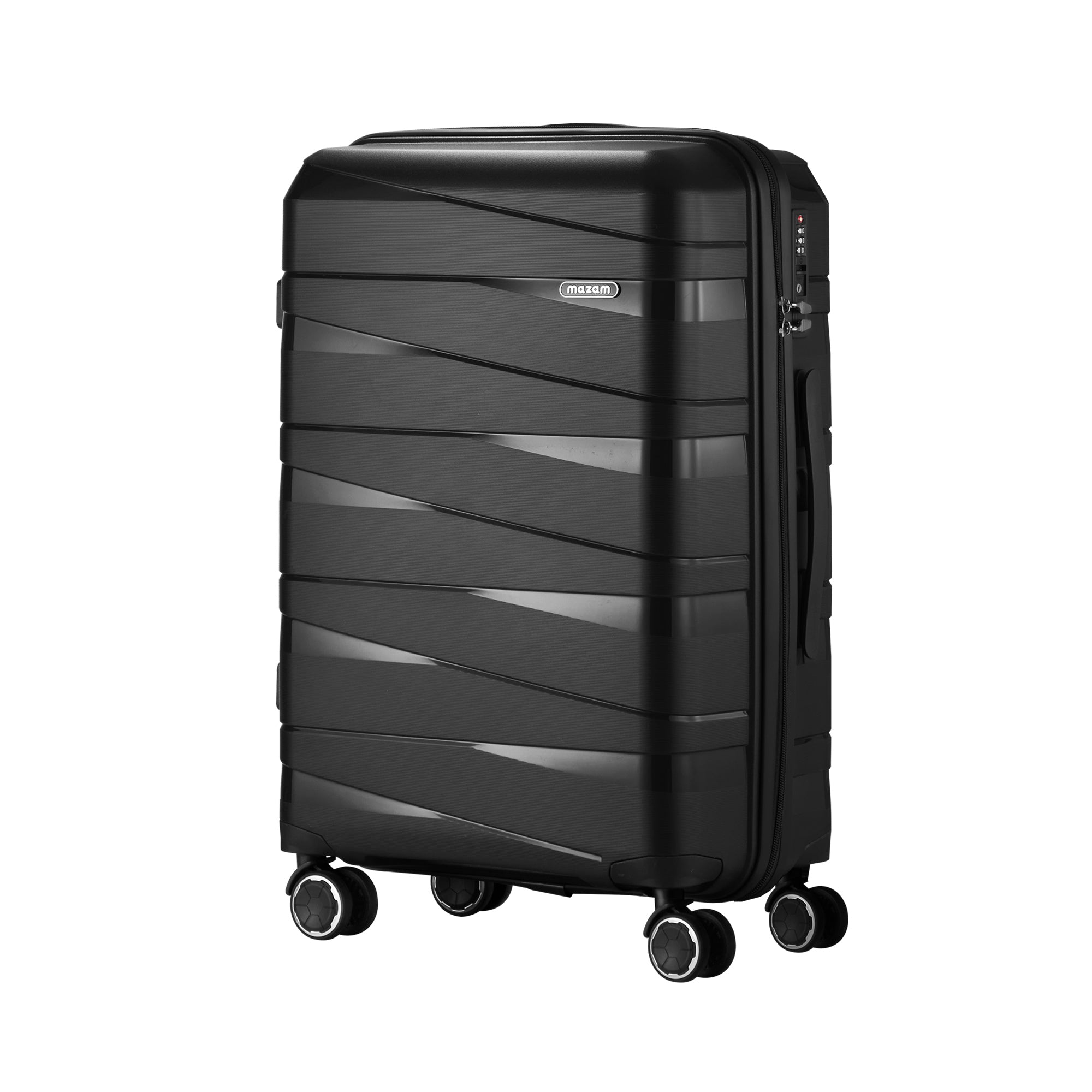 Mazam 28" Luggage Suitcase Trolley Set Travel TSA Lock Storage PP Case Black - Sunyee