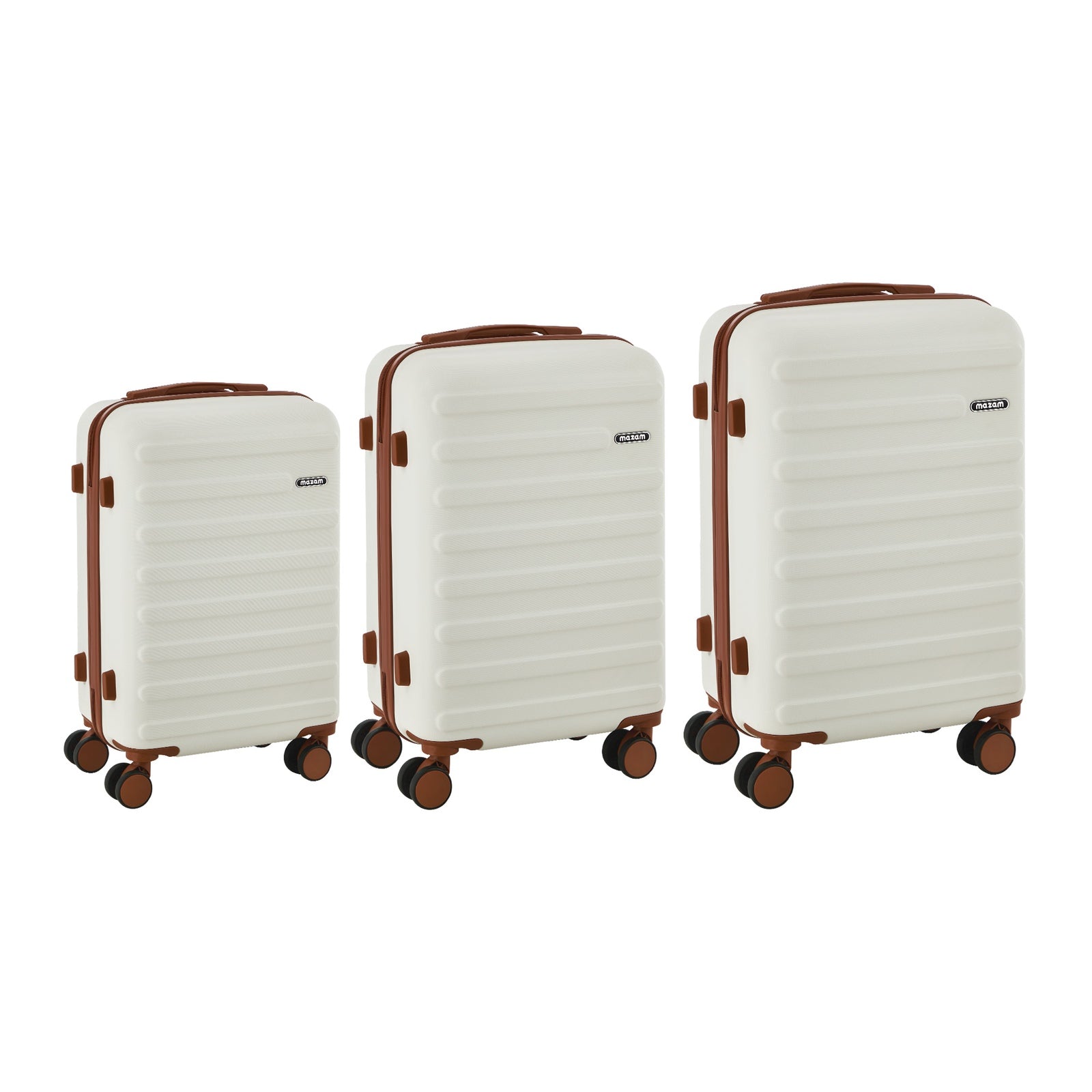 Mazam 3PCS Luggage Suitcase Trolley Set Travel TSA Lock Hard Shell Case White - Sunyee