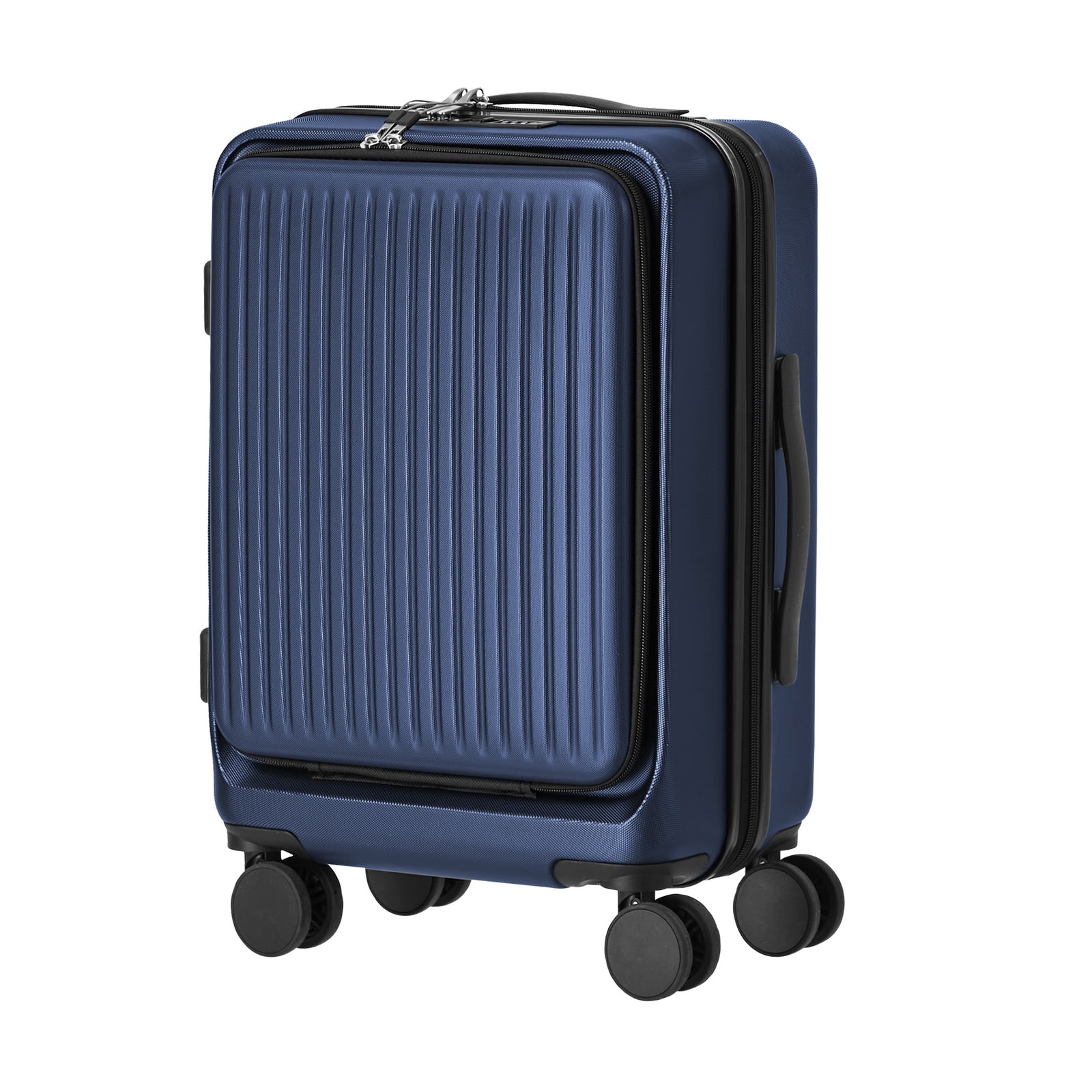 Mazam 2PCS Luggage Suitcase Trolley Set Front Opening TSA Lock Hard Case Navy - Sunyee