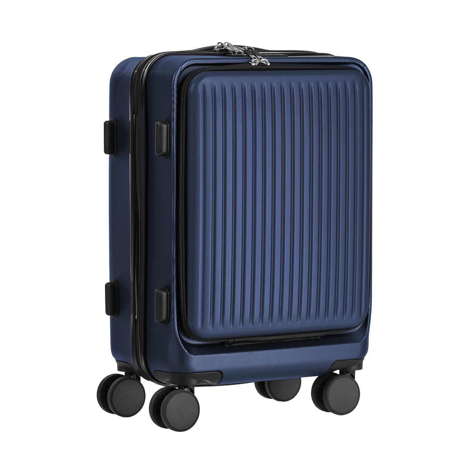 Mazam 24" Luggage Suitcase Front Opening Travel TSA Lock Storage Hard Case Navy - Sunyee