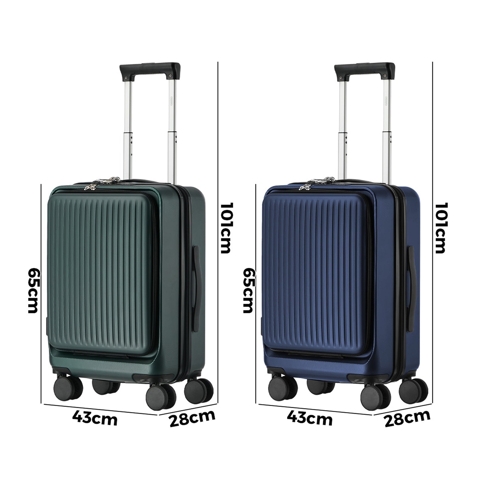 Mazam 24" Luggage Suitcase Front Opening TSA Hard Case with Phone & Cup Holder - Sunyee