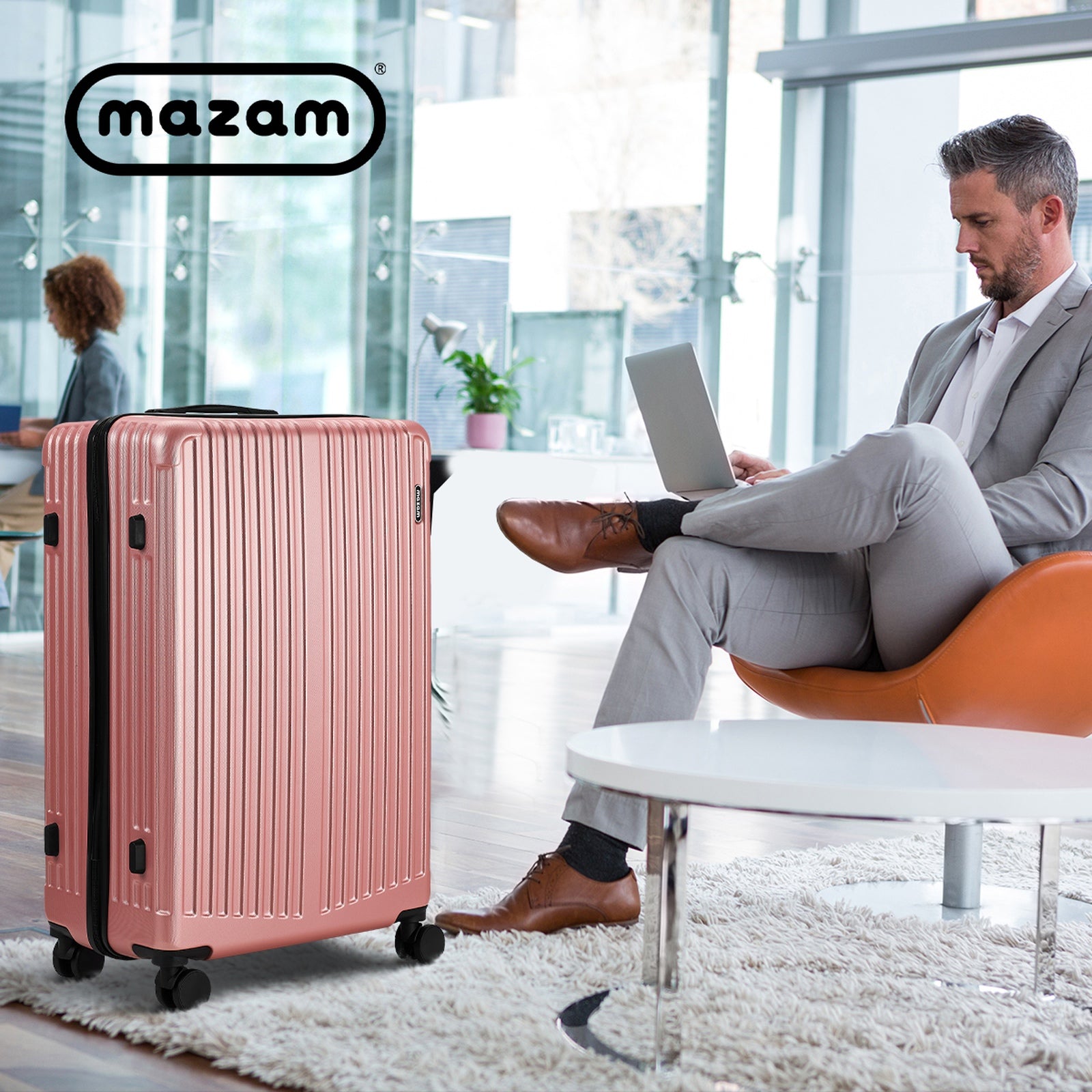 Mazam 28" Luggage Suitcase Trolley Set Travel TSA Lock Storage ABS Case Pink - Sunyee