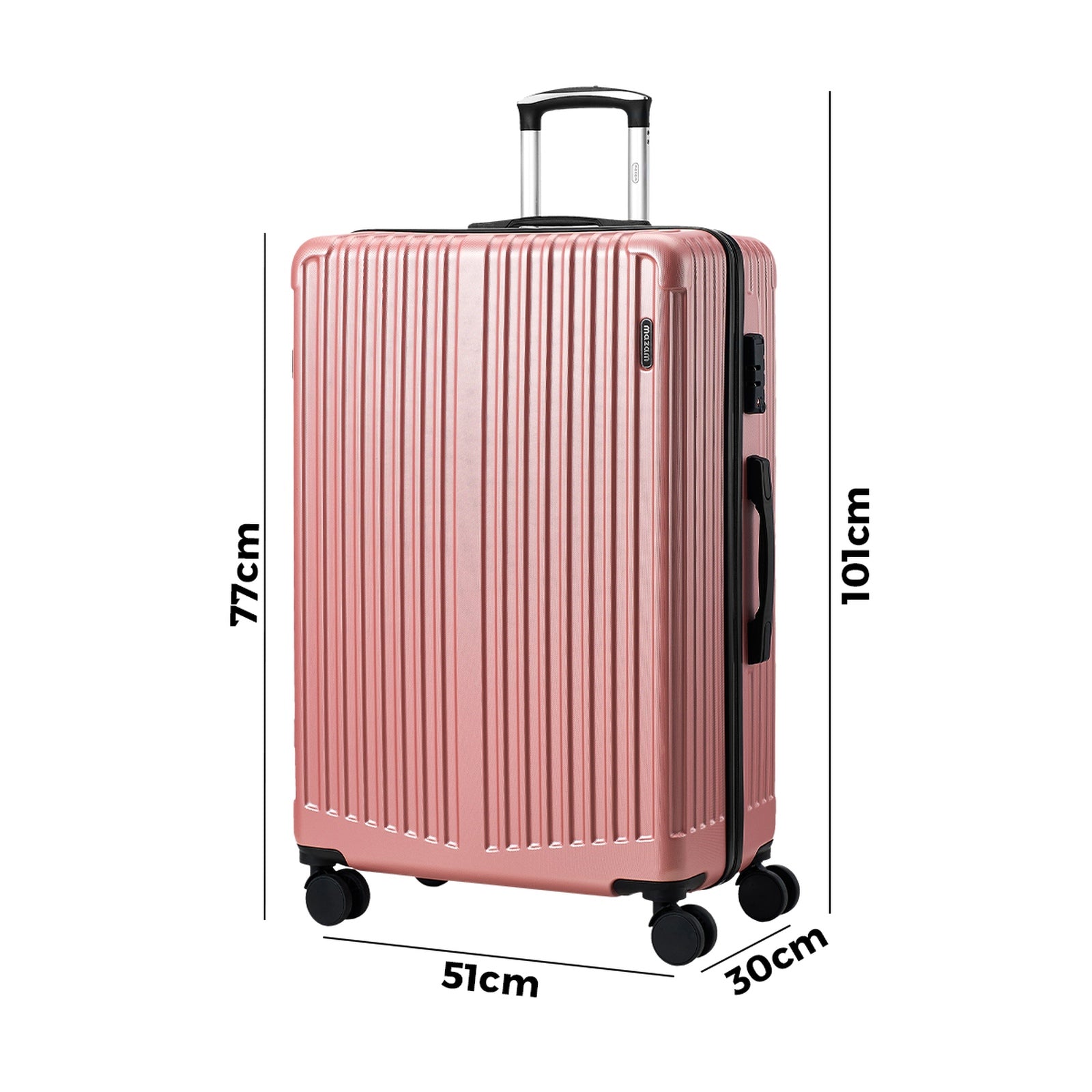 Mazam 28" Luggage Suitcase Trolley Set Travel TSA Lock Storage ABS Case Pink - Sunyee