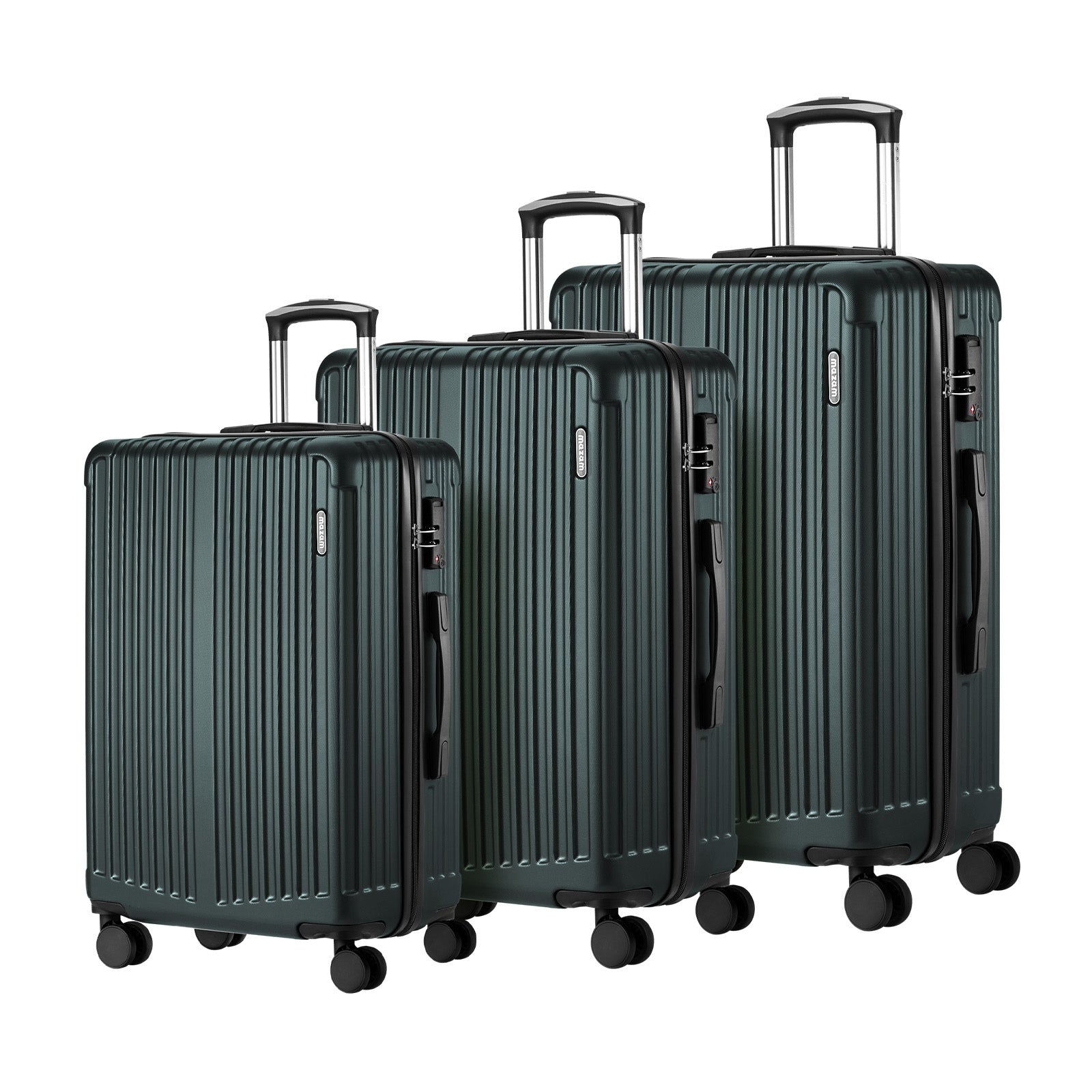 Mazam 3PCS Luggage Suitcase Trolley Set Travel TSA Lock Storage ABS Case Green