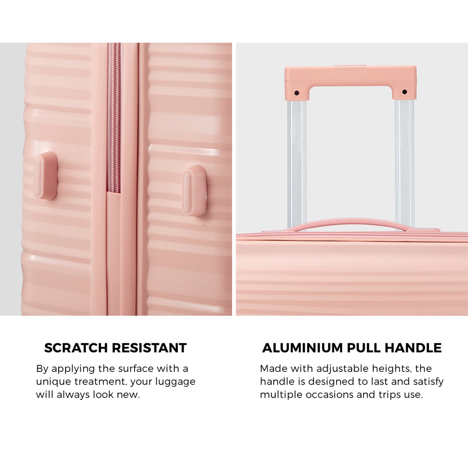 Mazam 3PCS Luggage Suitcase Trolley Set Travel PP Case TSA Lock Storage Pink - Sunyee