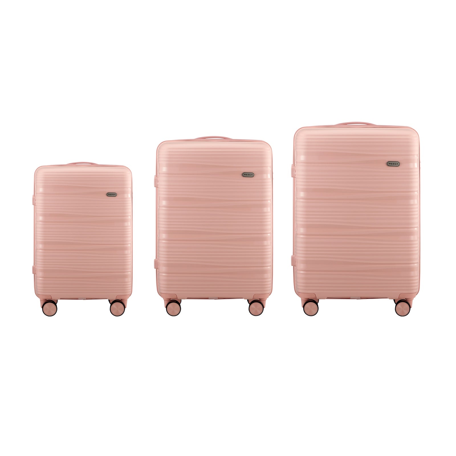 Mazam 3PCS Luggage Suitcase Trolley Set Travel PP Case TSA Lock Storage Pink - Sunyee