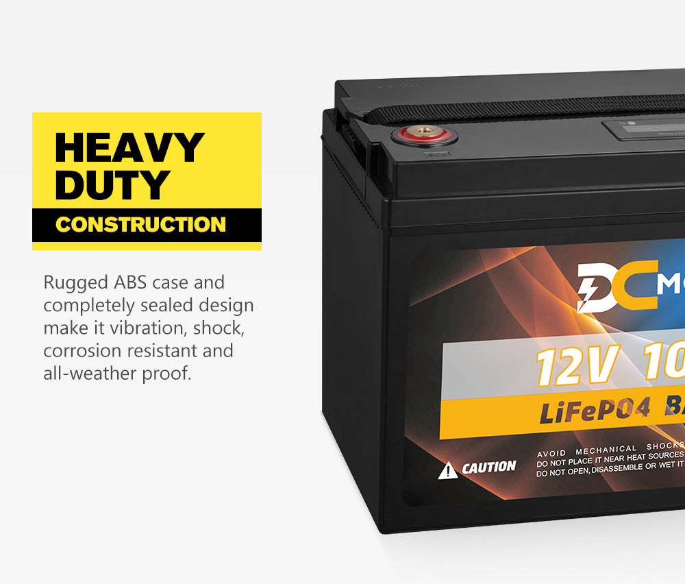 DC MONT 100Ah 12V Lithium Battery LiFePO4 Phosphate Deep Cycle Rechargeable - Sunyee