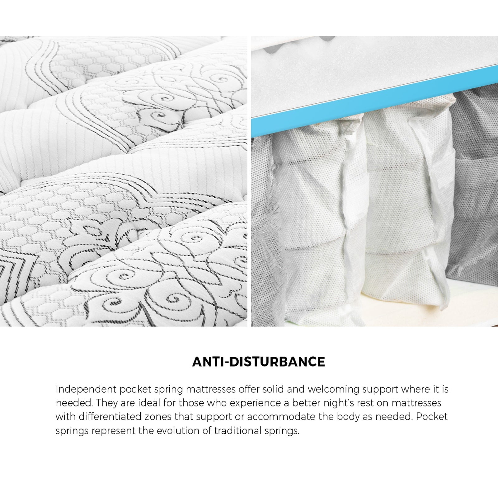 Bedra Super King Mattress 9 Zone Latex Foam Pocket Spring Medium Firm 34cm