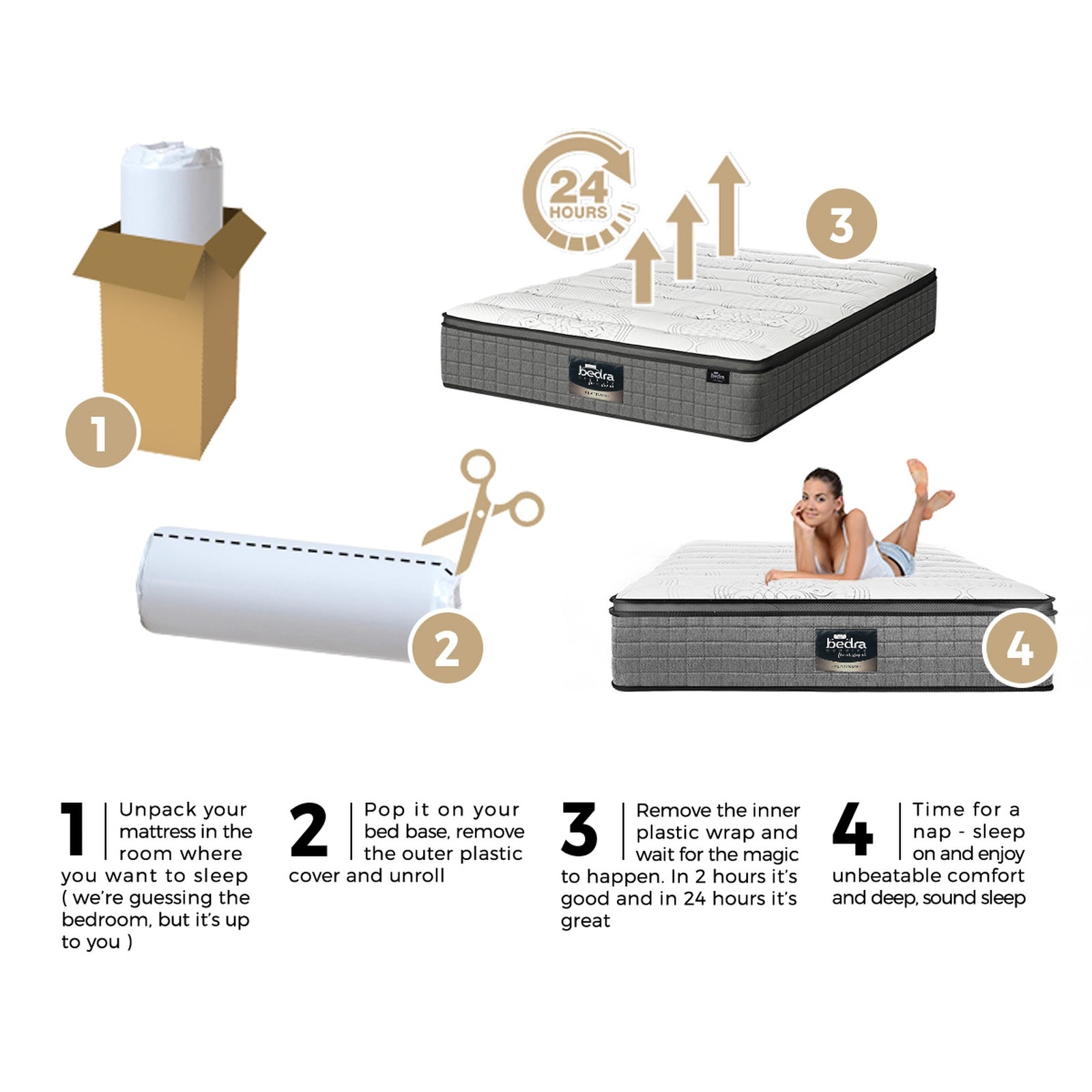 Bedra Super King Mattress 9 Zone Latex Foam Pocket Spring Medium Firm 34cm