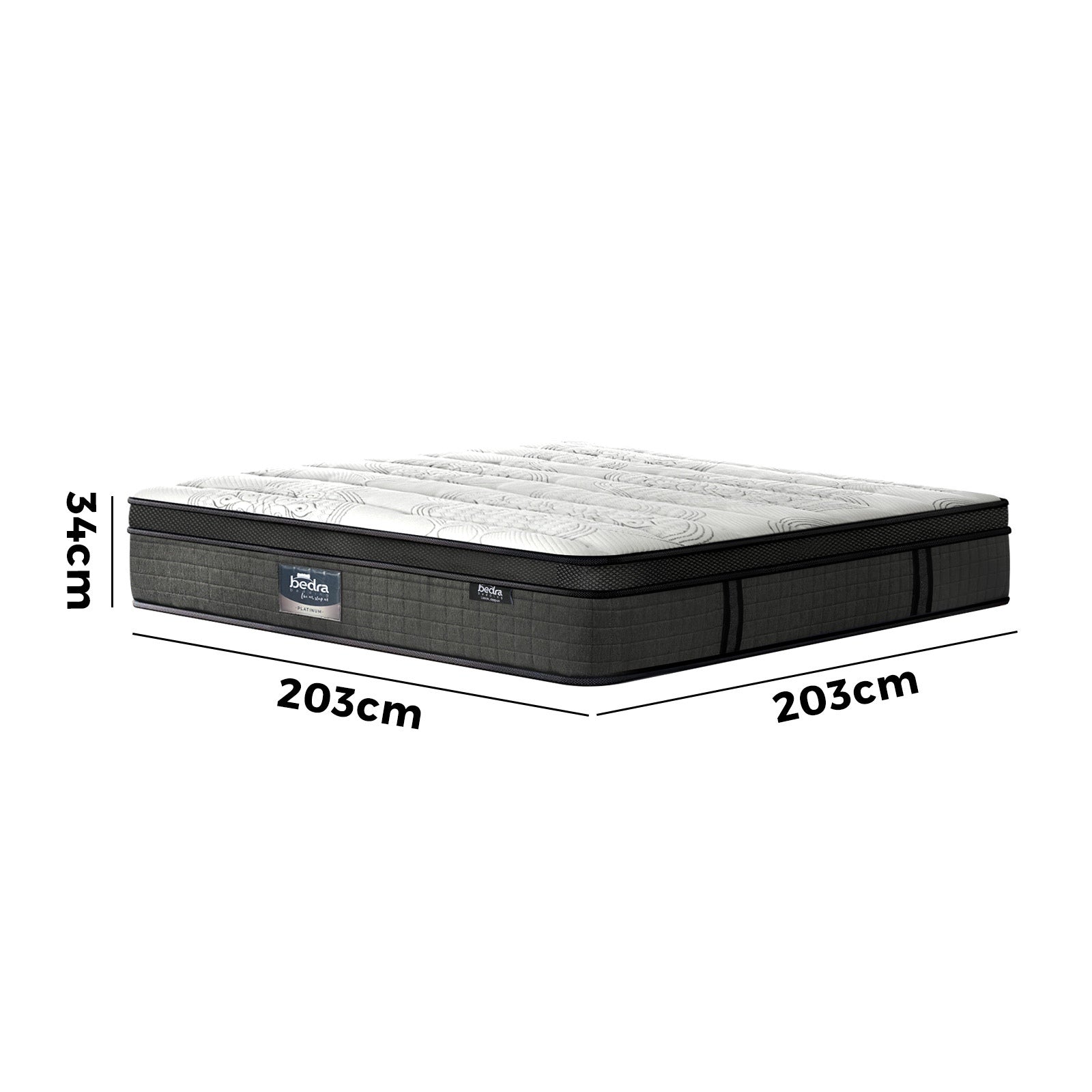 Bedra Super King Mattress 9 Zone Latex Foam Pocket Spring Medium Firm 34cm