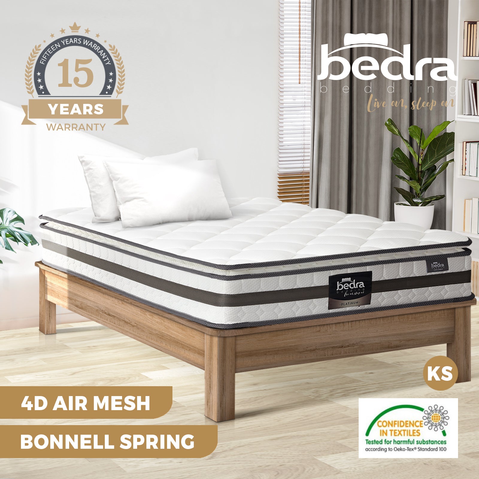 Bedra Double King Single Queen King Mattress Bonnell Spring 21cm - Sunyee