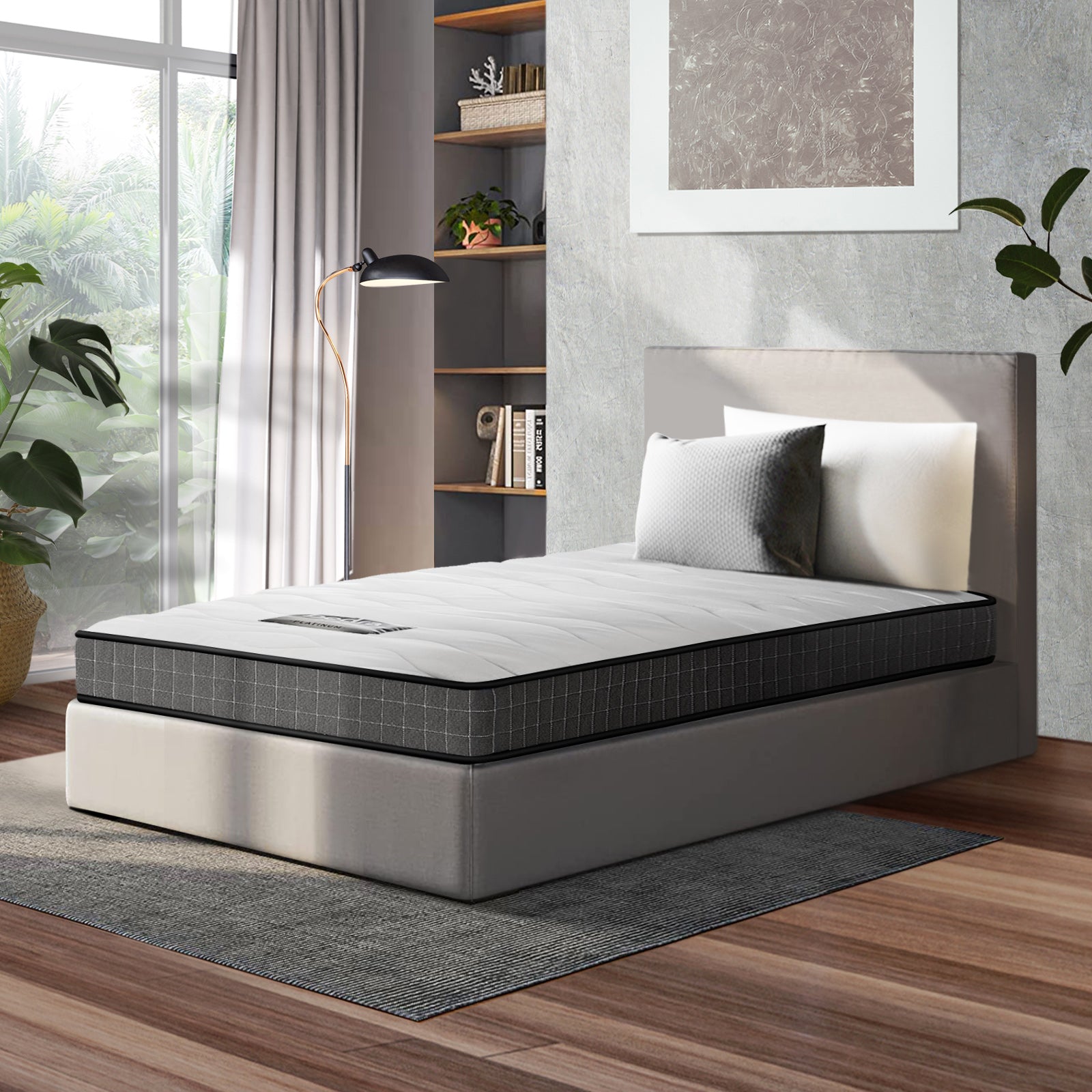 Bedra King Single Mattress Bed Tight Top Bonnell Spring Foam Medium Firm 13CM - Sunyee