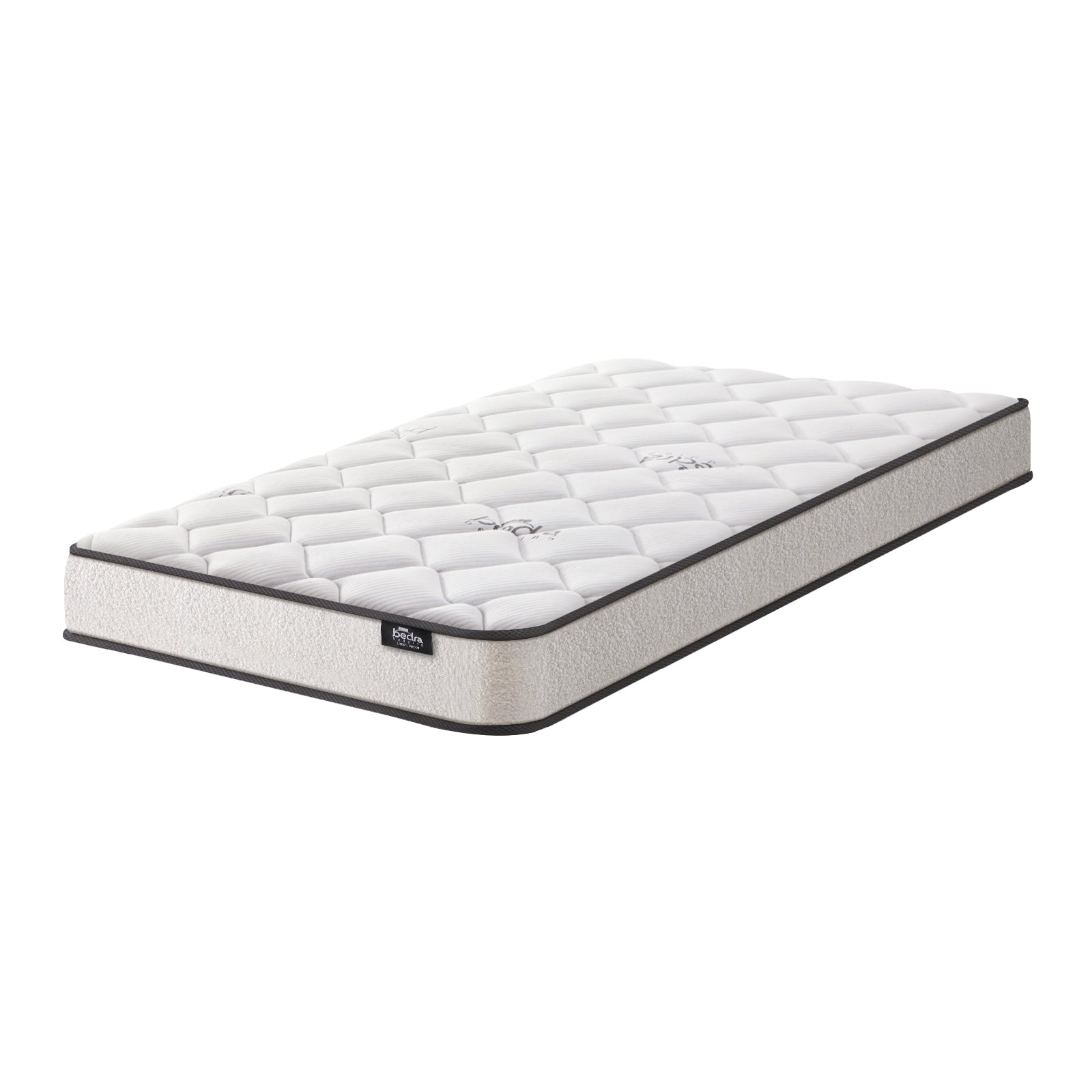 Bedra Single Mattress Bed Luxury Medium Firm Foam Boucle Bonnell Spring 16cm - Sunyee