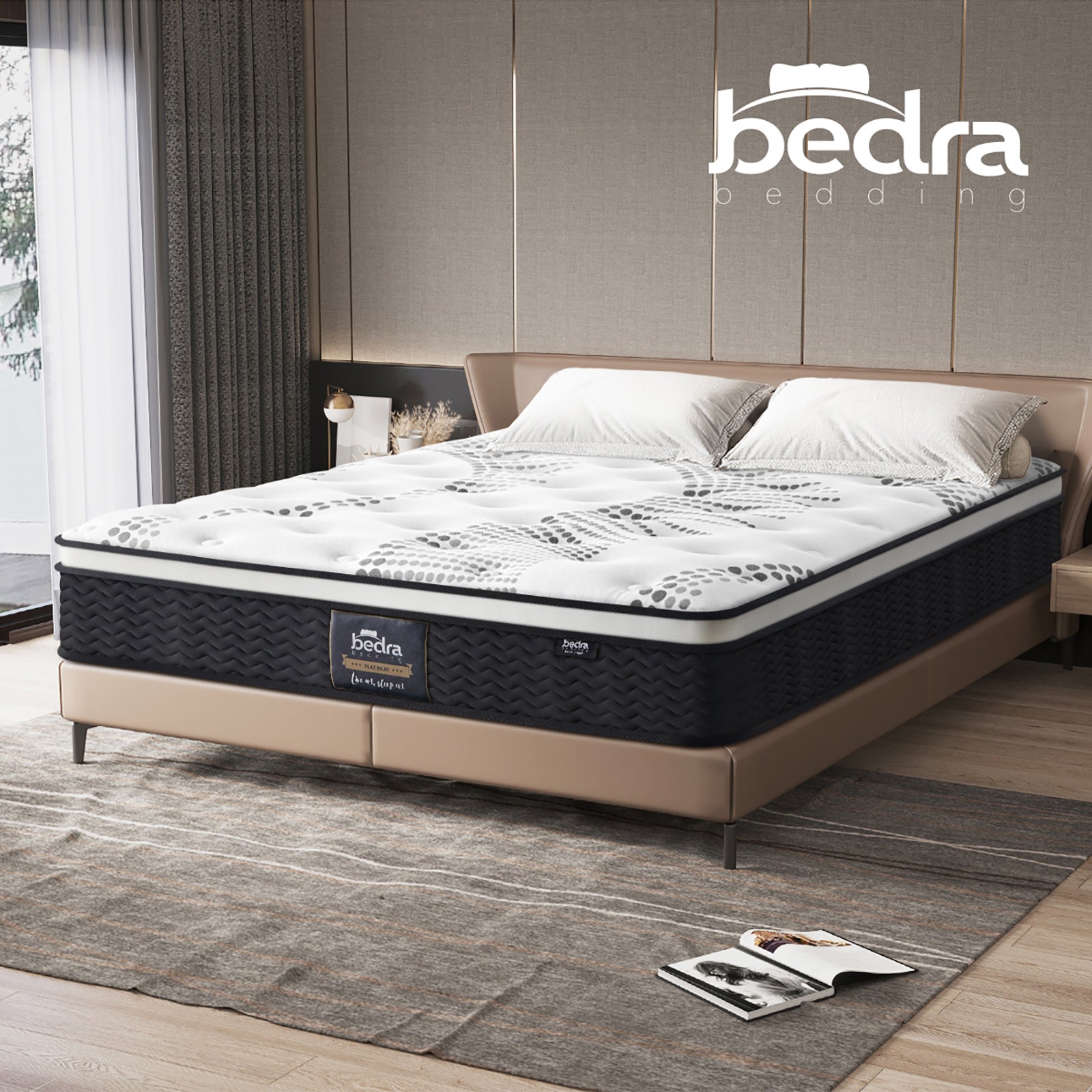 Bedra King Mattress Cool Gel Foam Euro Top Bed Pocket Spring Medium Firm 22cm - Sunyee