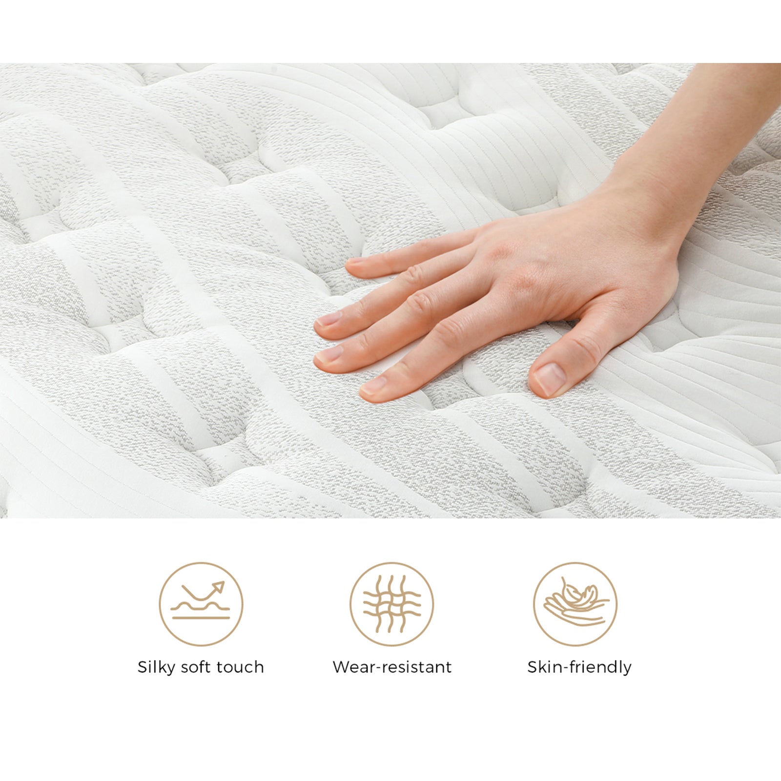 Bedra King Single Mattress Cool Gel Foam Pocket Spring 34CM with Pillow - Sunyee