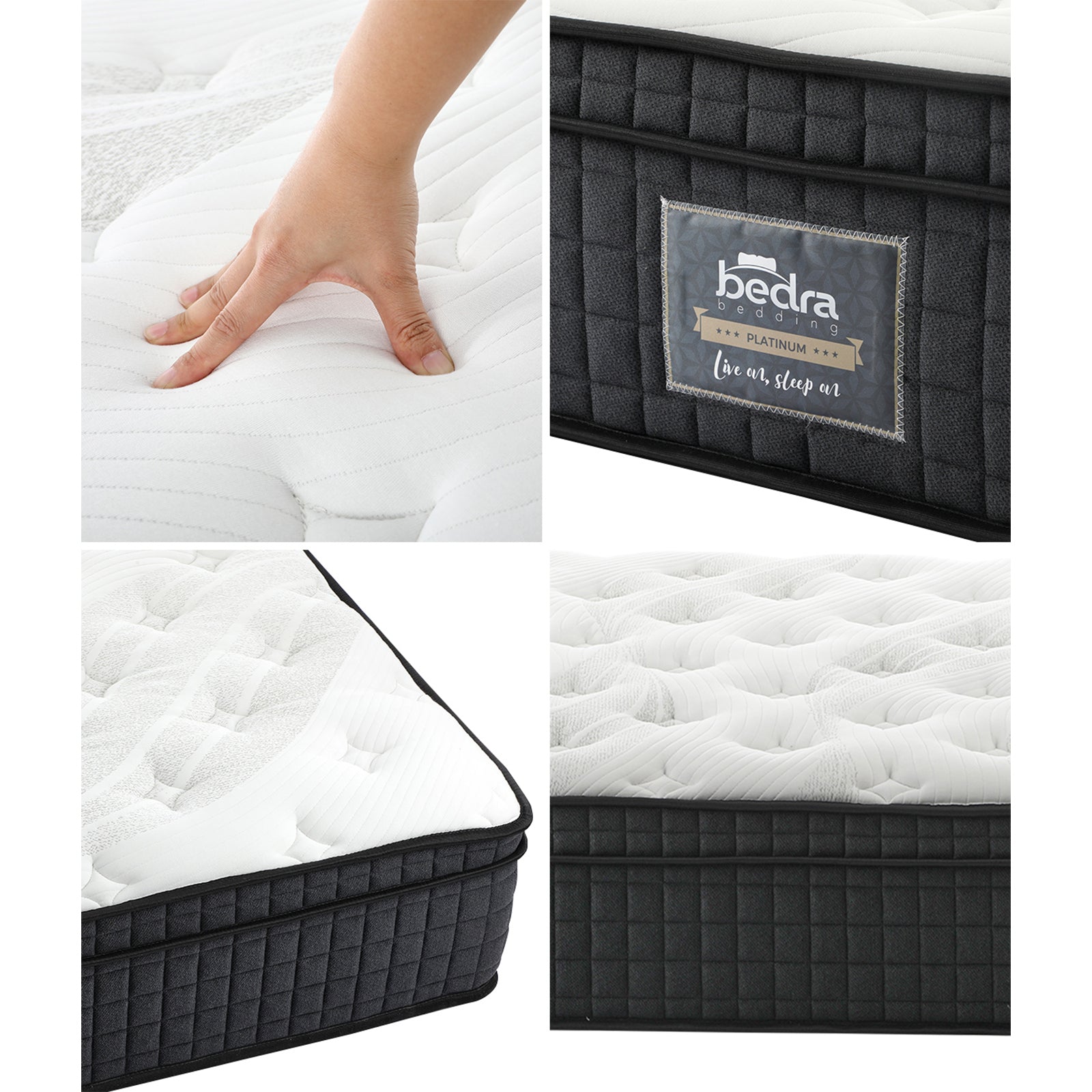 Bedra King Single Mattress Cool Gel Foam Pocket Spring 34CM with Pillow - Sunyee