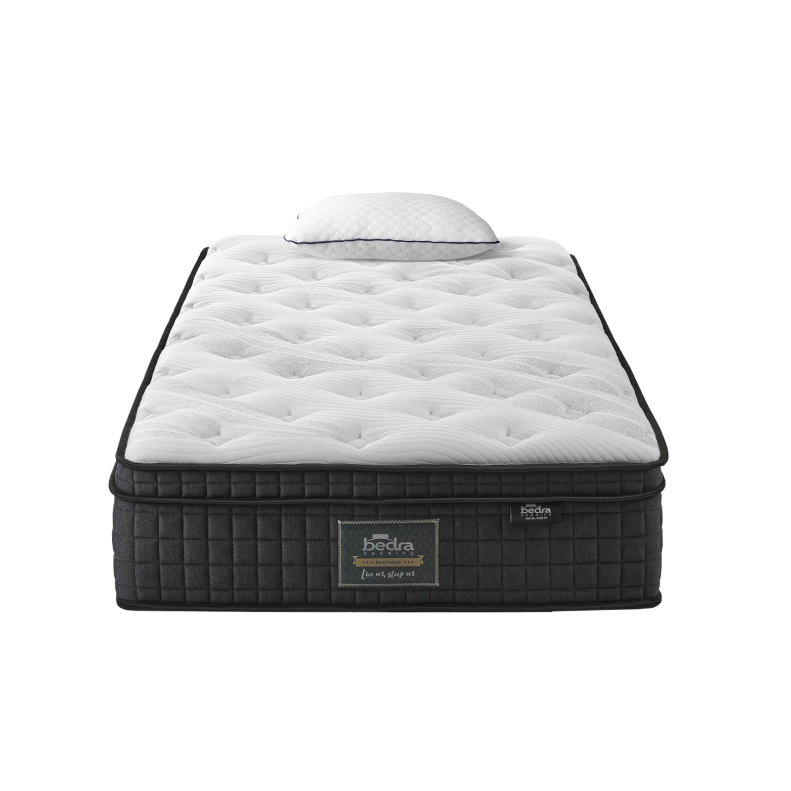 Bedra King Single Mattress Cool Gel Foam Pocket Spring 34CM with Pillow - Sunyee