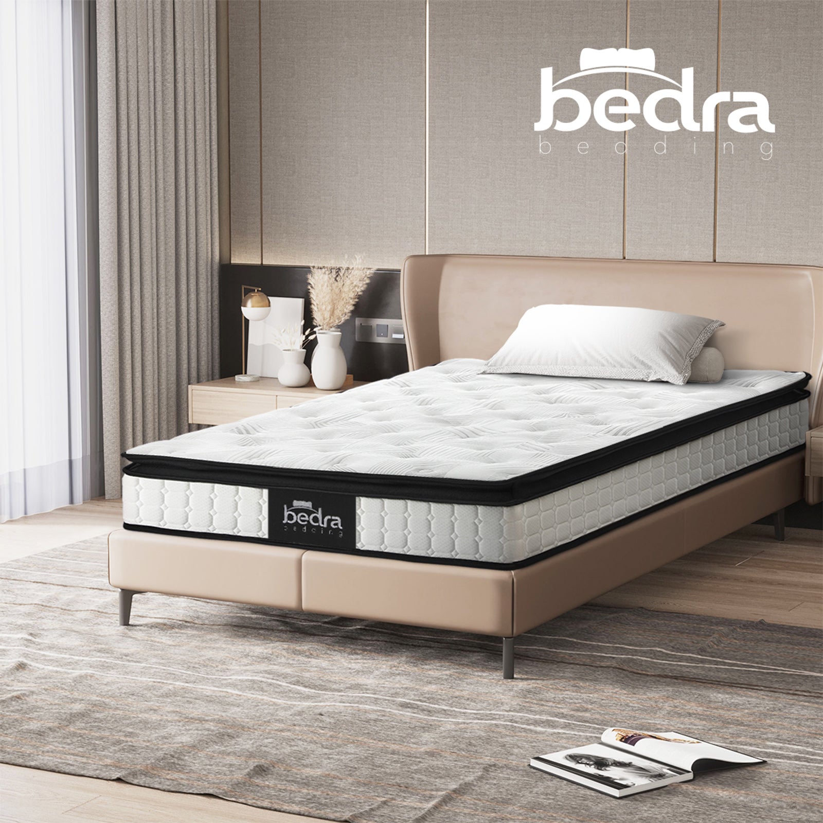 Bedra King Single Mattress 22CM Cool Gel Foam Bonnell Spring with Pillow - Sunyee