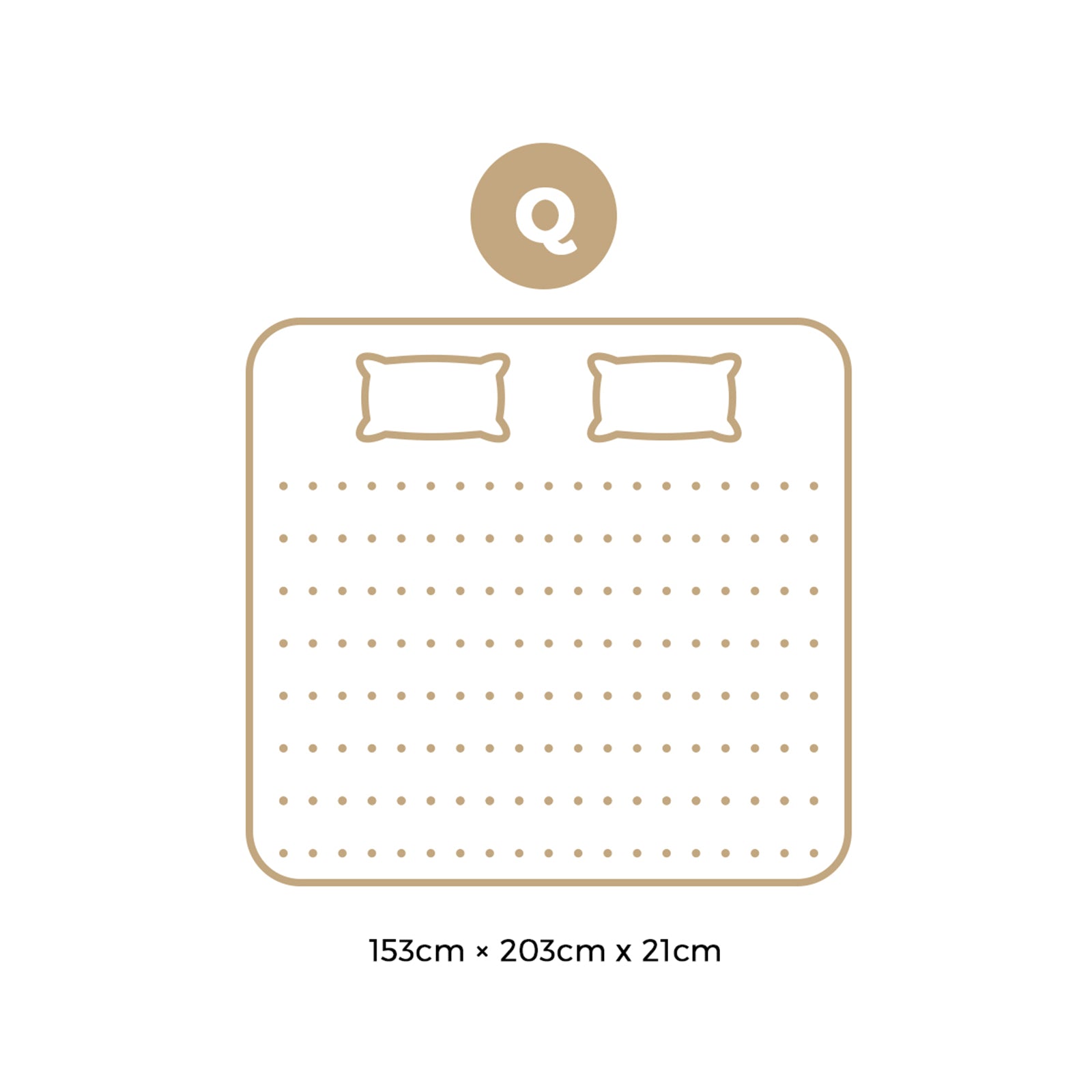 Bedra Queen Mattress Bonnell Spring Tight Top Bed Medium Firm 21CM - Sunyee