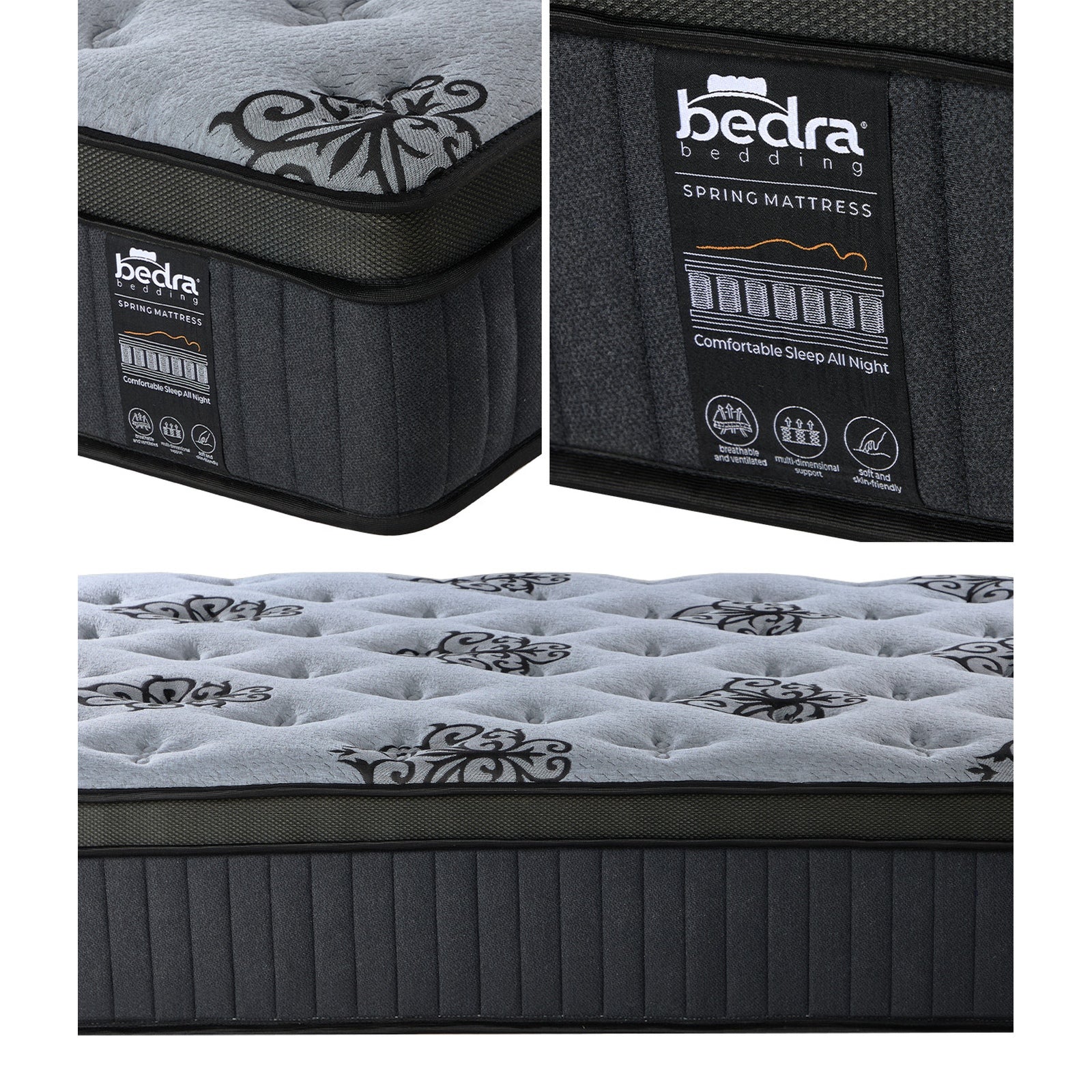 Bedra King Single Mattress Bamboo Pocket Spring Euro Top Medium Firm 32cm