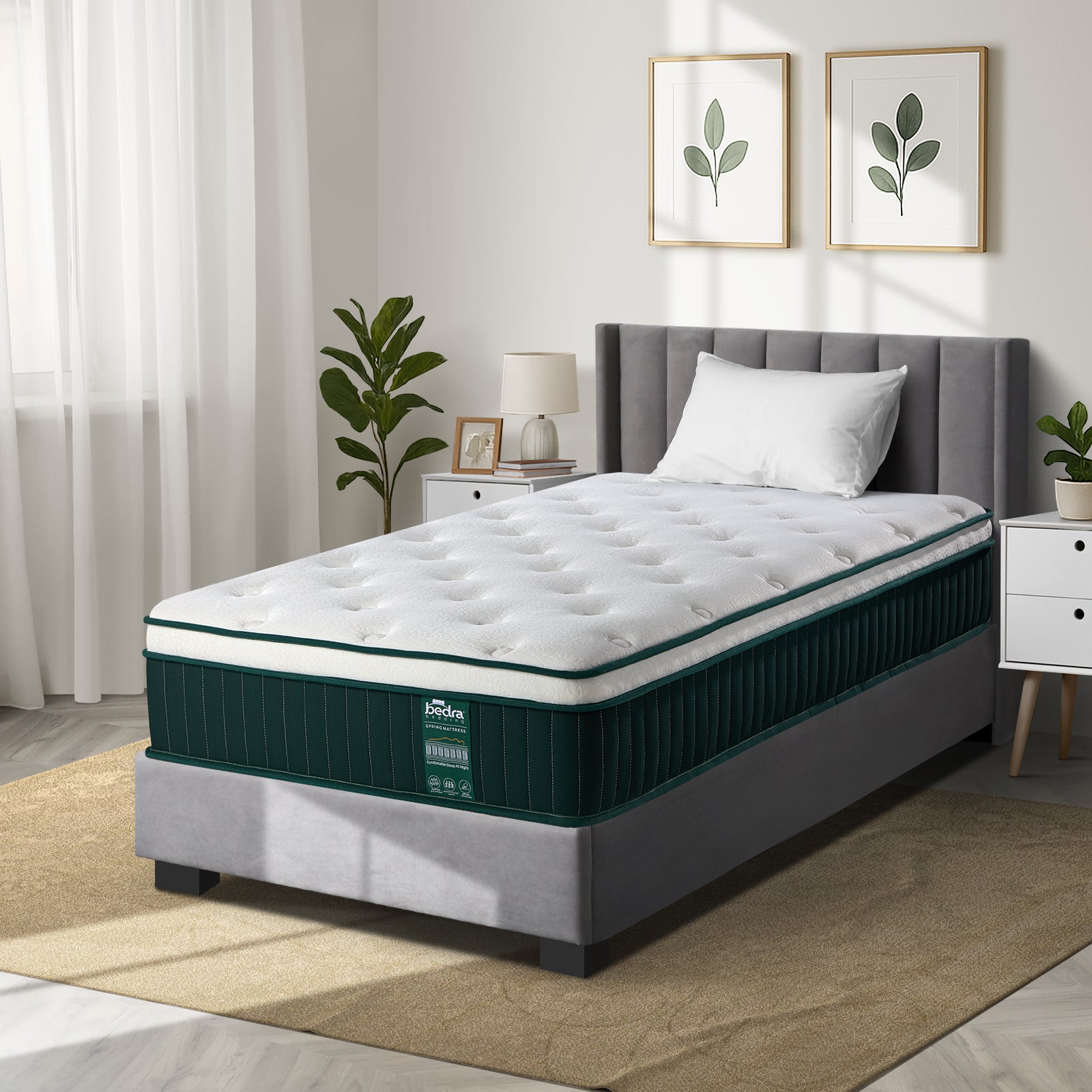 Bedra Double Mattress Queen King Single Pocket Spring 30-35cm Luxury Foam Bed - Sunyee