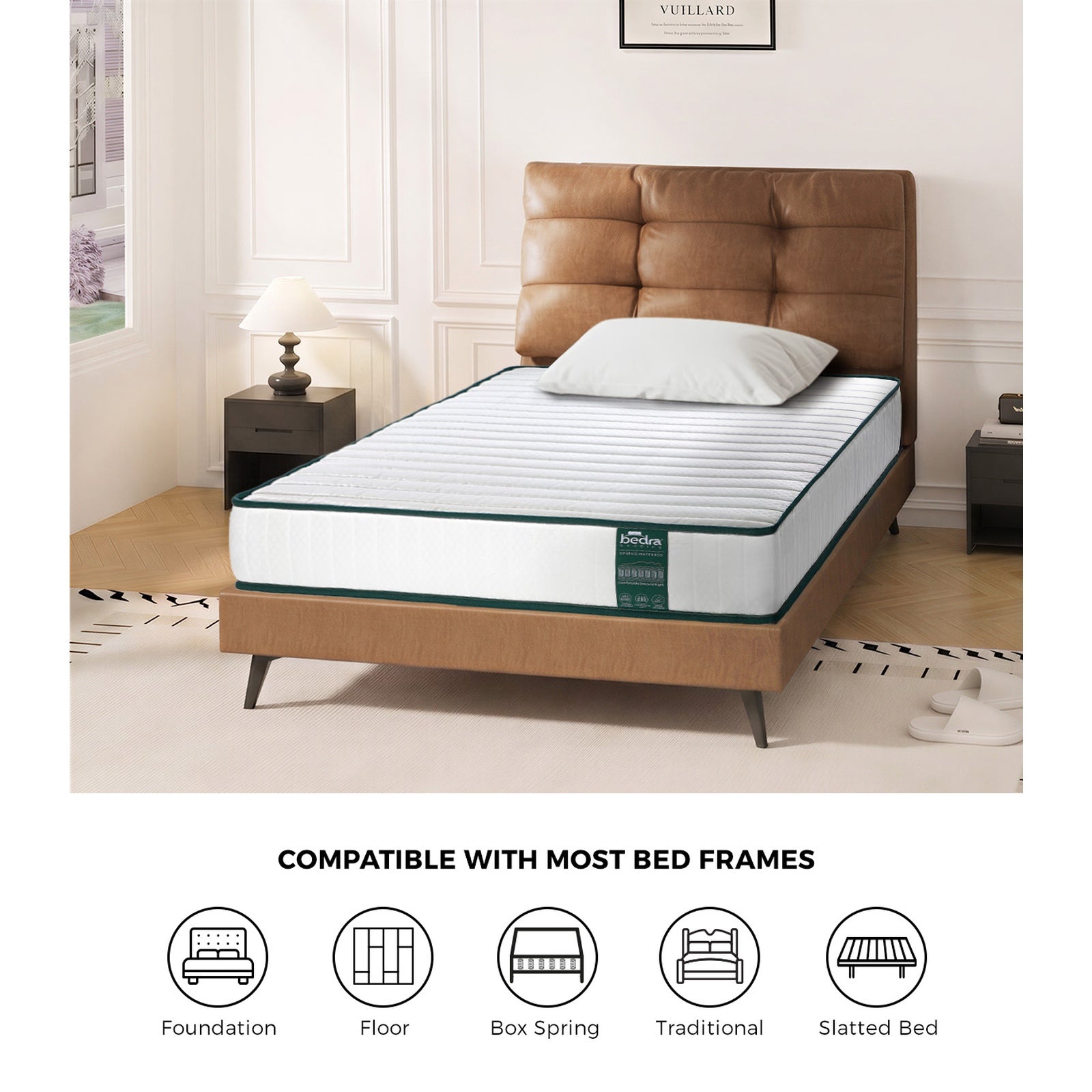 Bedra King Single Mattress Tight Top Pocket Spring Coil Sleep Foam 21cm