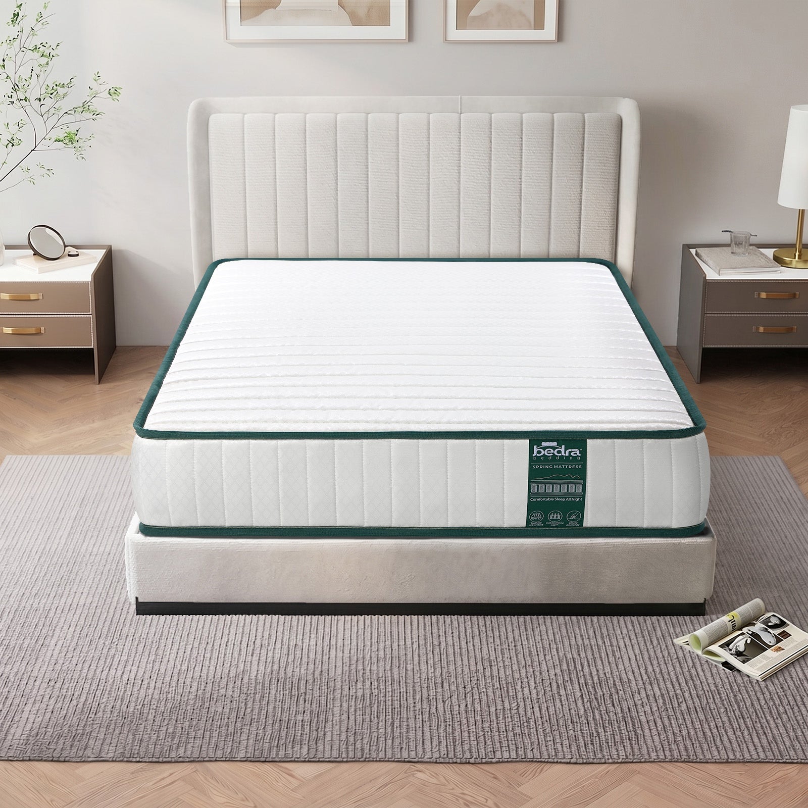 Bedra Single Mattress Tight Top Pocket Spring Coil Sleep Foam Extra Firm 21cm