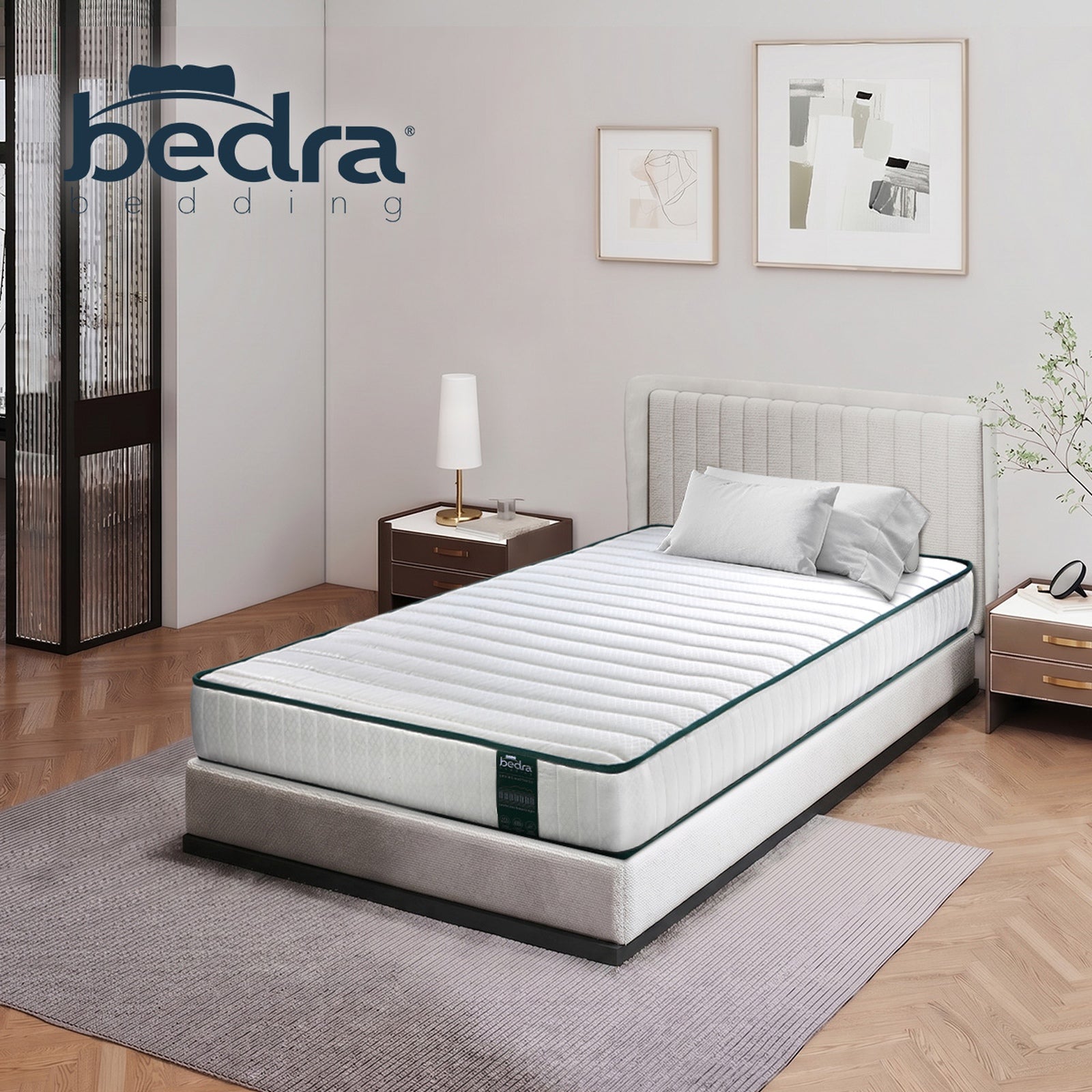Bedra Single Mattress Tight Top Pocket Spring Coil Sleep Foam Extra Firm 21cm