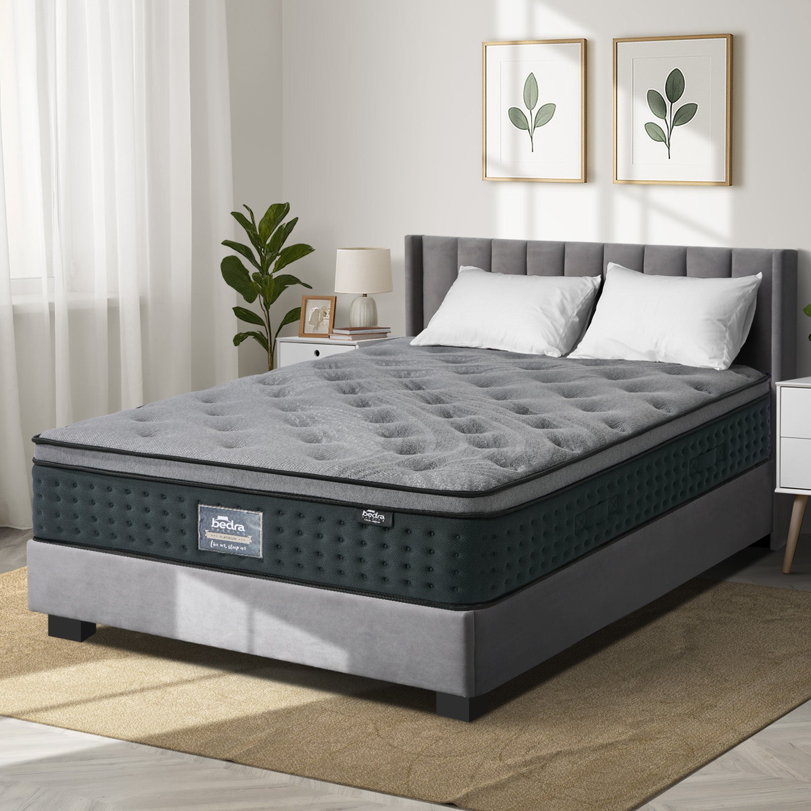 Bedra Queen Mattress Euro Top Spring Medium Firm Motion Isolation 34cm