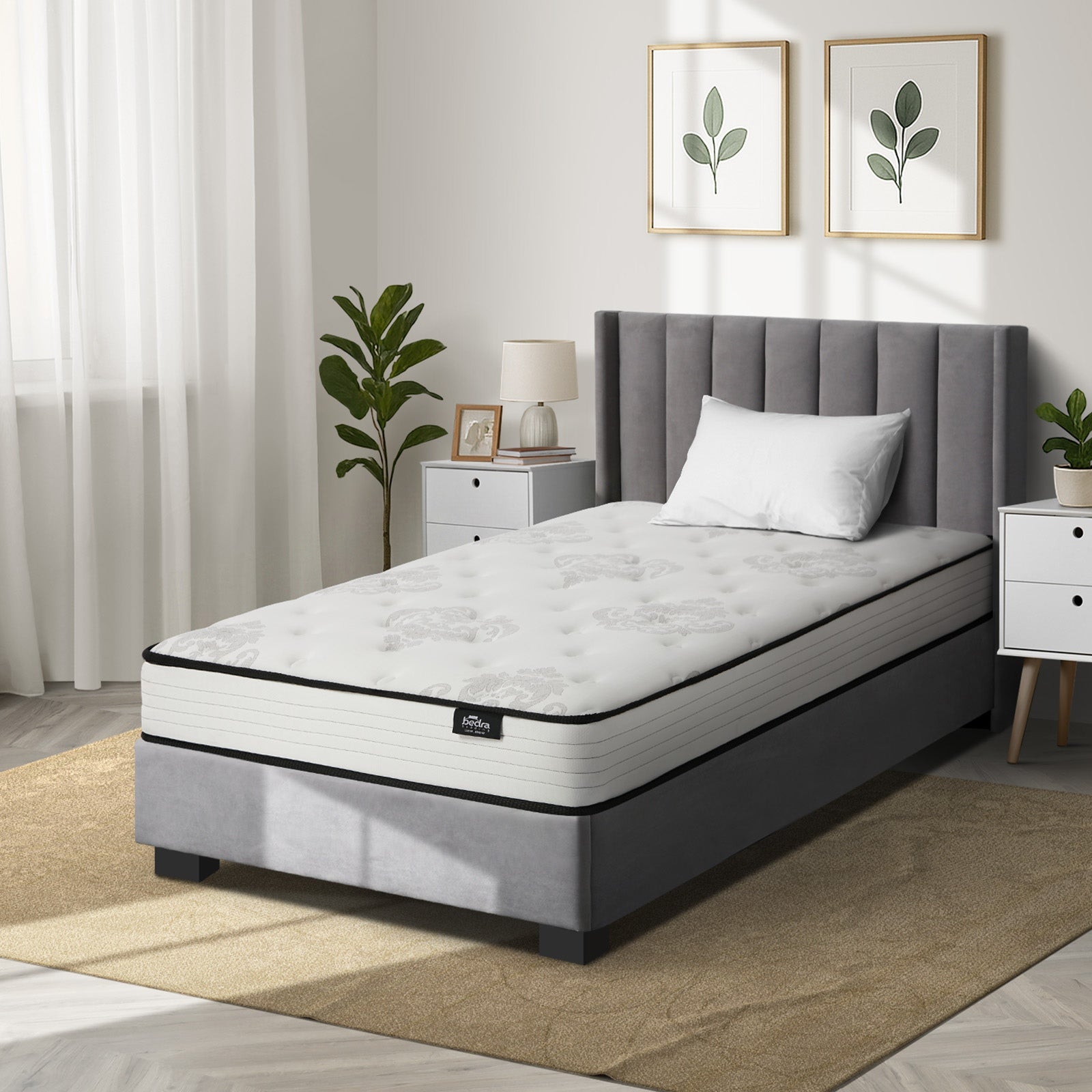 Bedra King Single Mattress Bonnell Spring Foam Bed Medium Firm Breathable 16cm