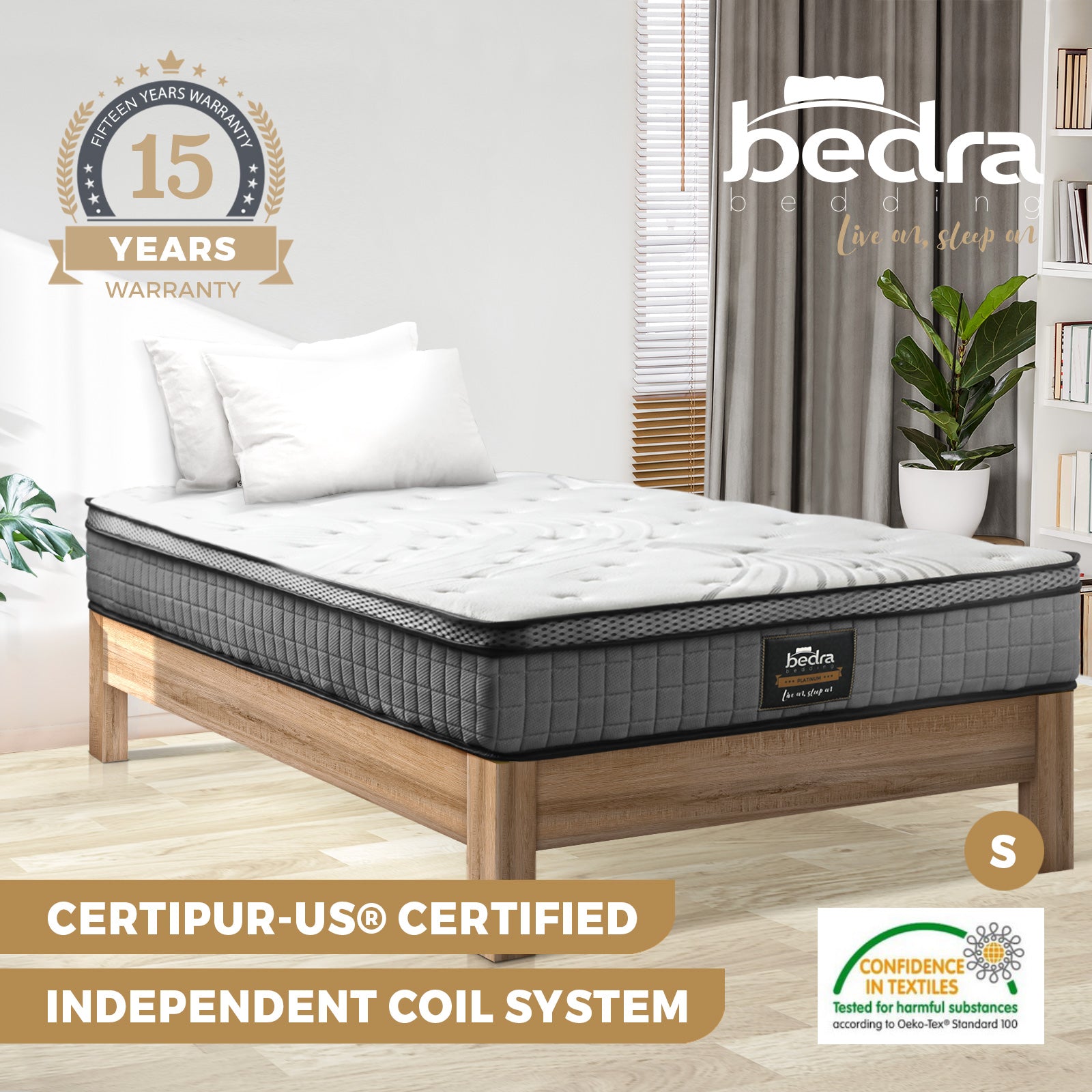 Bedra Queen Double Single King Single Mattress Bed 4D Mesh Fabric Euro Top 22cm - Sunyee