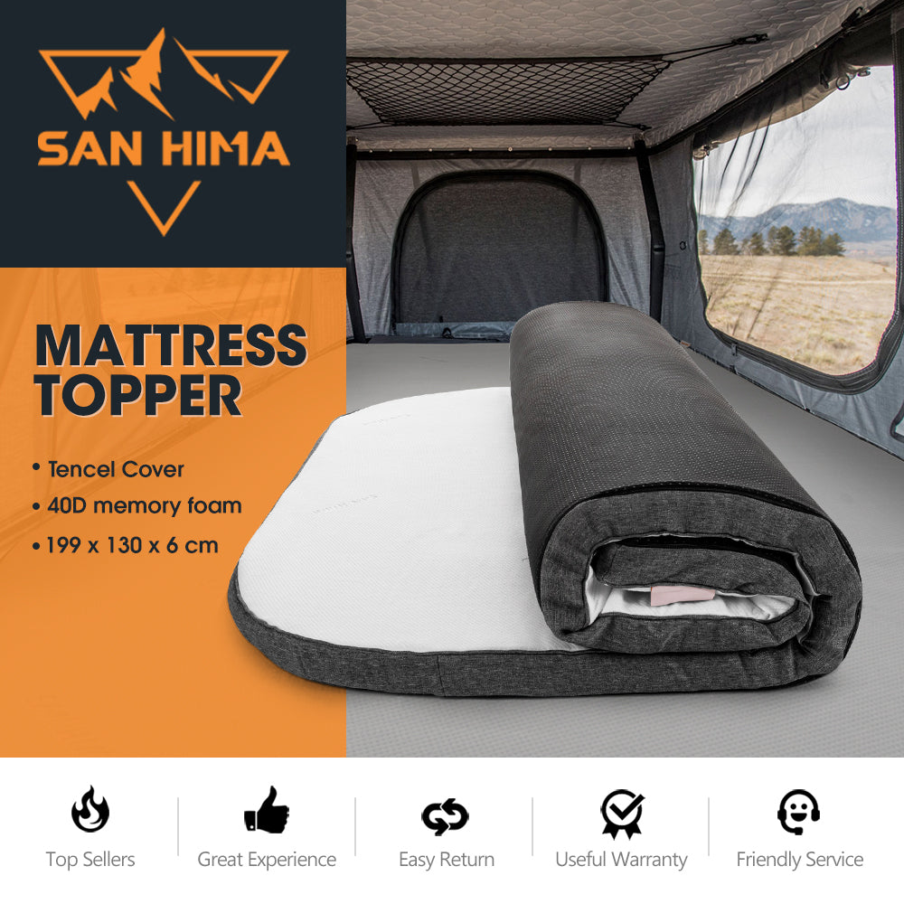 San Hima Camping Mattress Topper 199X130X6CM For Kalbarri Gen 2 Roof Top Tent - Sunyee