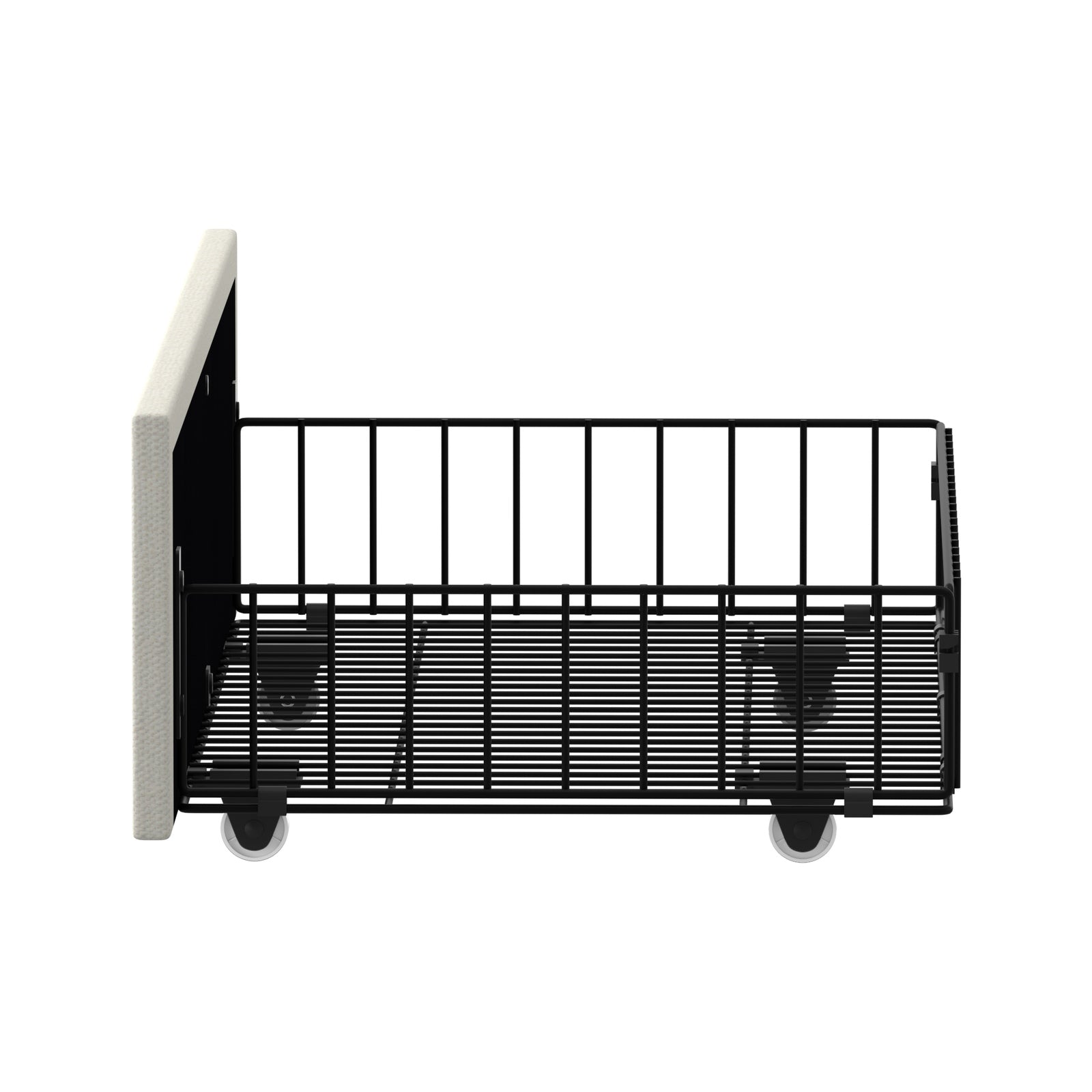 Oikiture 2x Trundle Drawers for Bed Frame w/ Wheels Underbed Storage Metal Beige