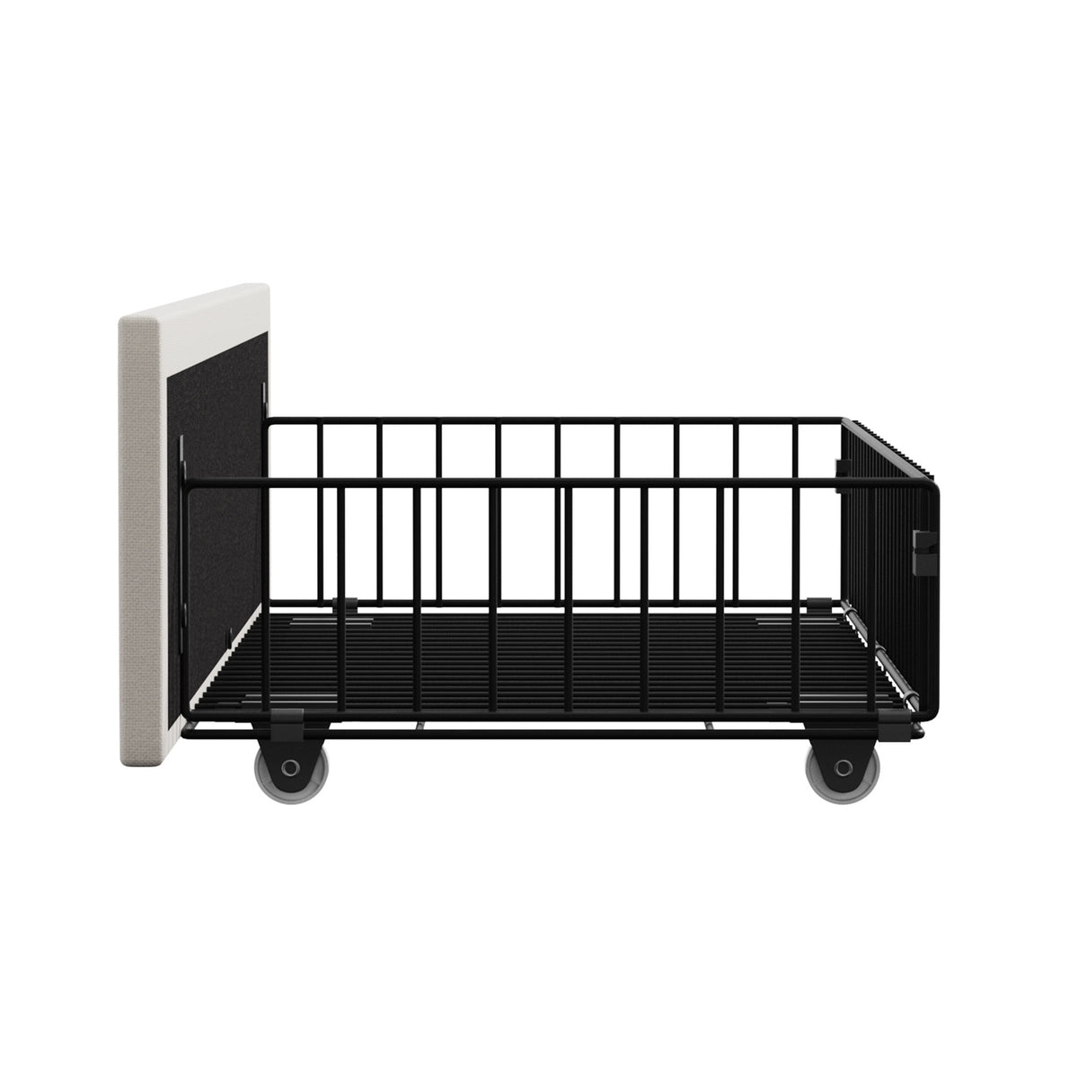 Oikiture 2x Trundle Drawers for Bed Frame Base Storage with Wheels Metal Beige