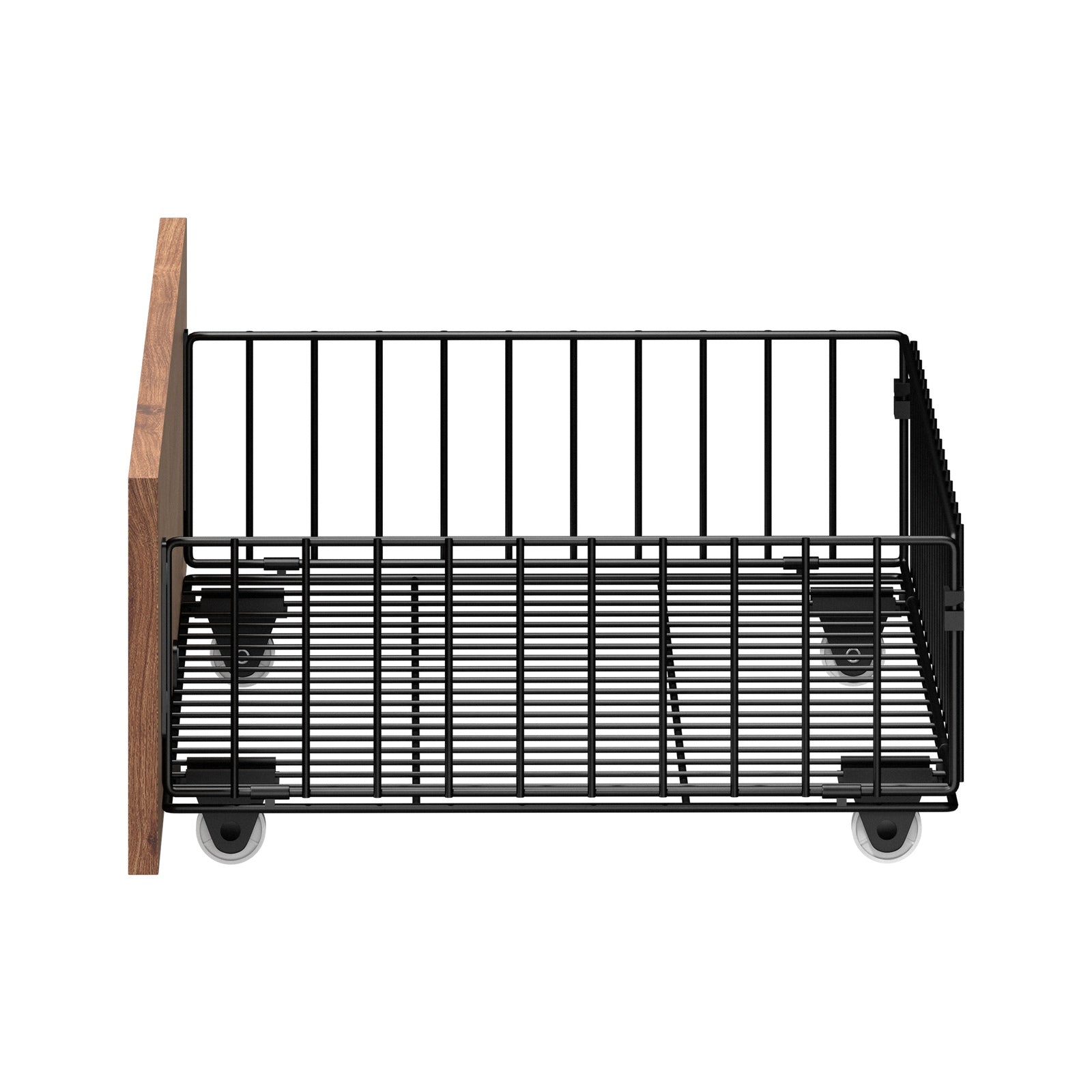 Oikiture 2x Bed Frame Storage Drawers with Wheels Metal Brown