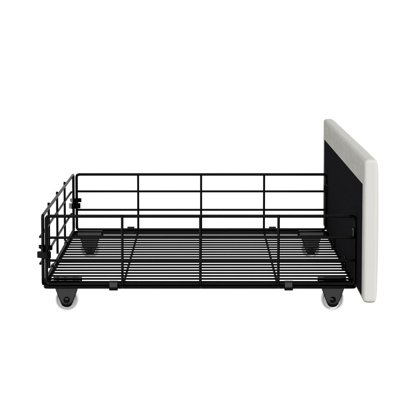 Oikiture Bed Frame Trundle Storage Metal Drawers Set of 2 White - Sunyee