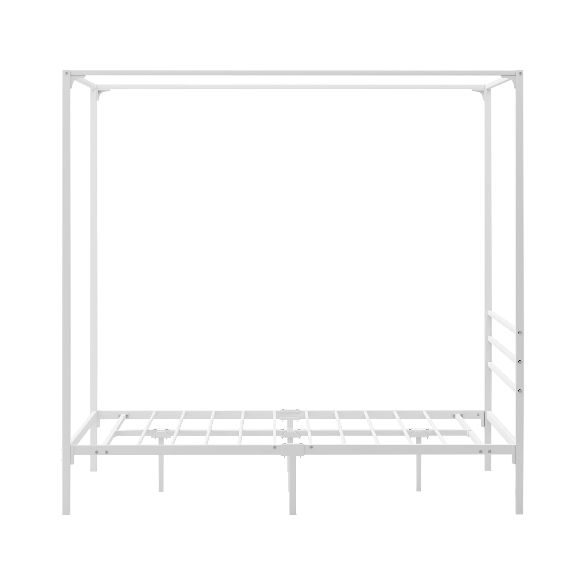 Oikiture Metal Canopy Bed Frame Double Size Beds Platform White