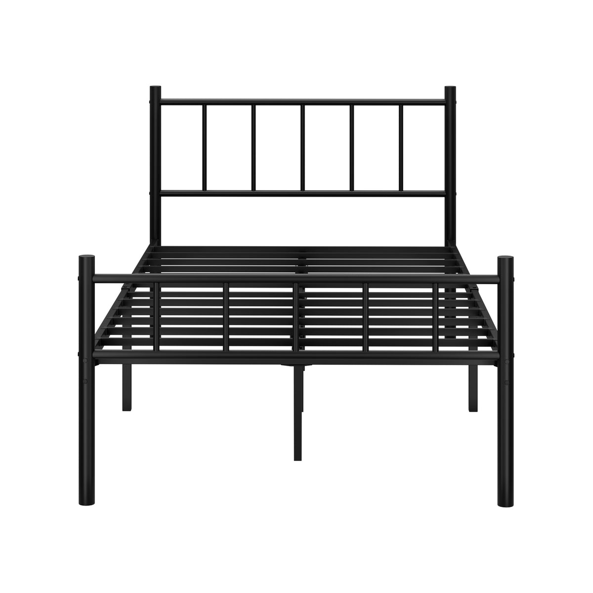 Oikiture Bed Frame King Single Metal Base Platform Foundation Black