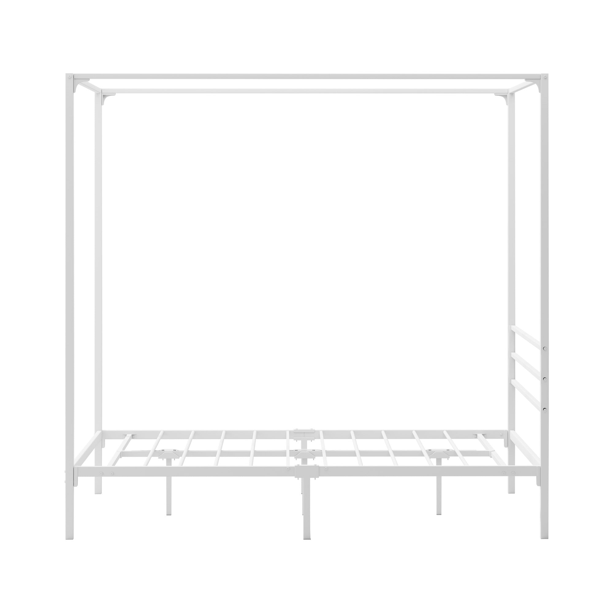 Oikiture Metal Canopy Bed Frame Queen Double Single Beds Platform White