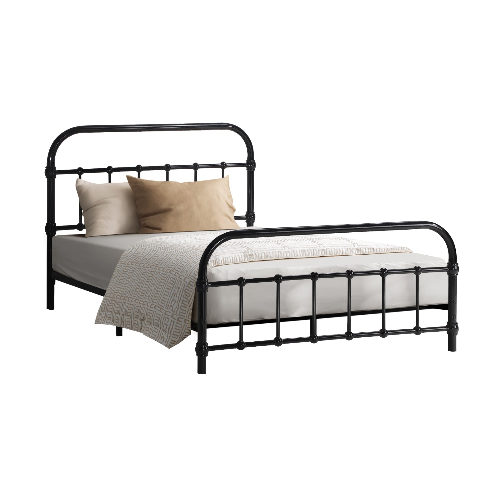 Oikiture Metal Bed Frame Queen Double King Single Size Metal Bed Base Platform - Sunyee