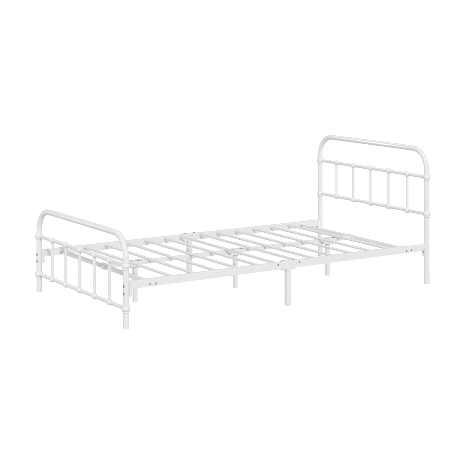 Oikiture Bed Frame Metal Bed Base King Single Size Bed Platform White - Sunyee
