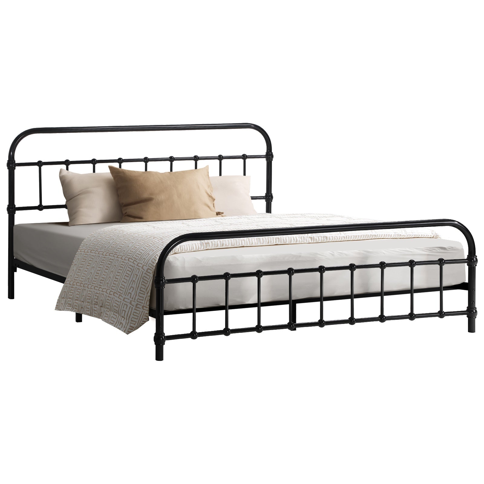 Oikiture Metal Bed Frame Queen Size Bed Base Platform - Sunyee