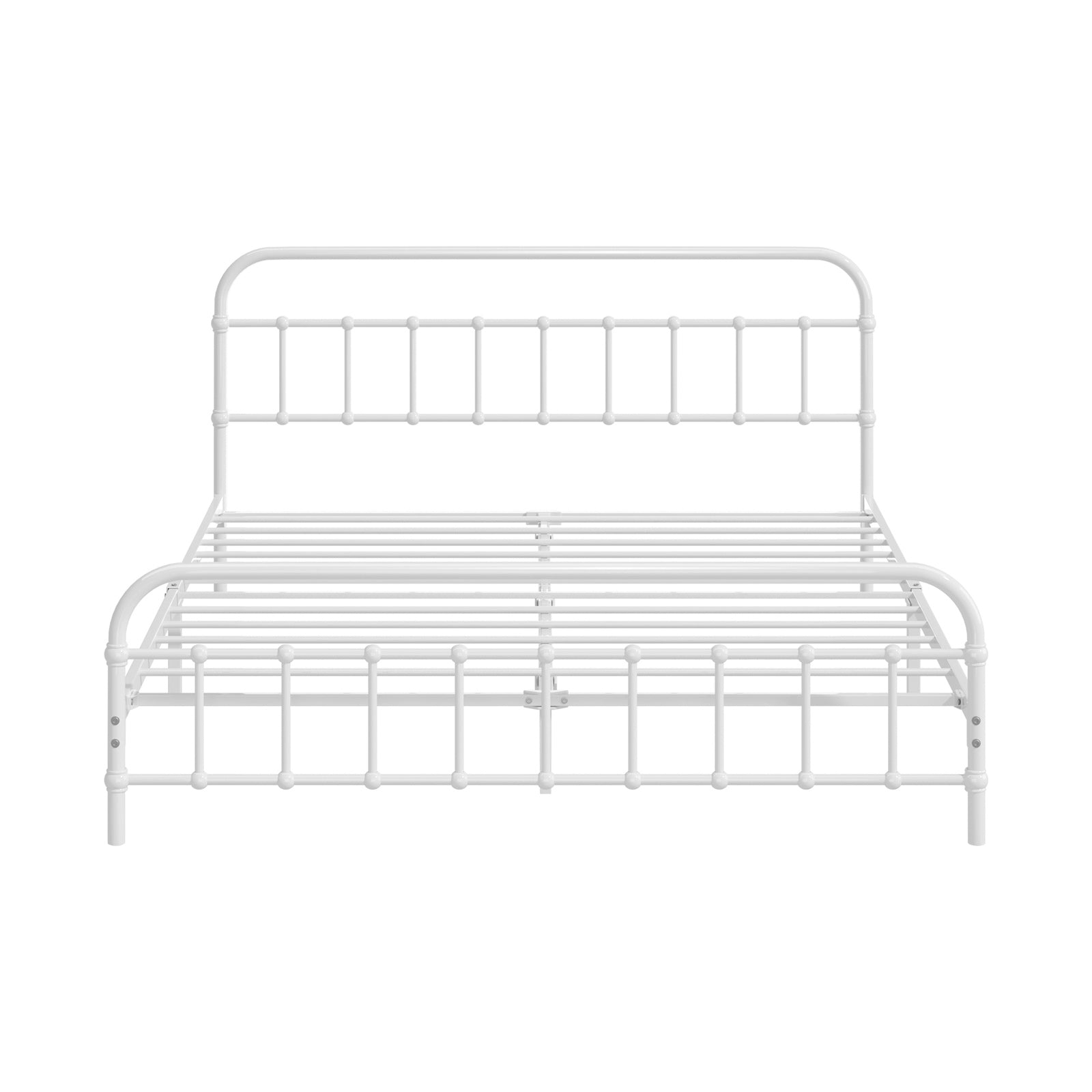 Oikiture Metal Bed Frame Queen Double King Single Size Bed Base White - Sunyee