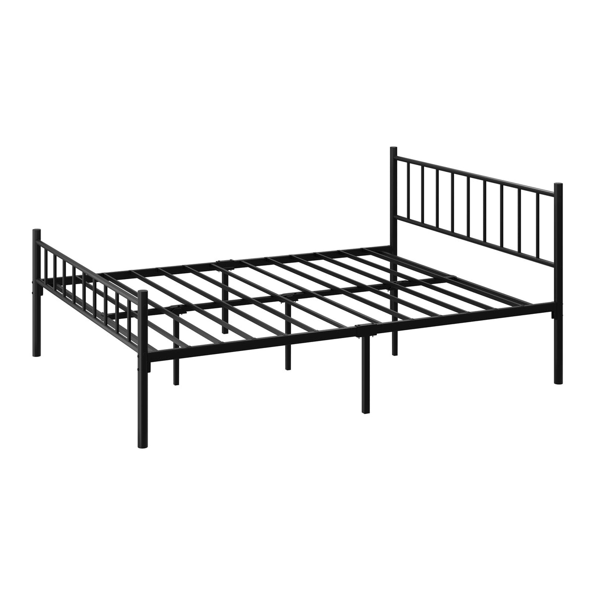 Oikiture Bed Frame Queen Size Metal Base Platform Foundation Black - Sunyee